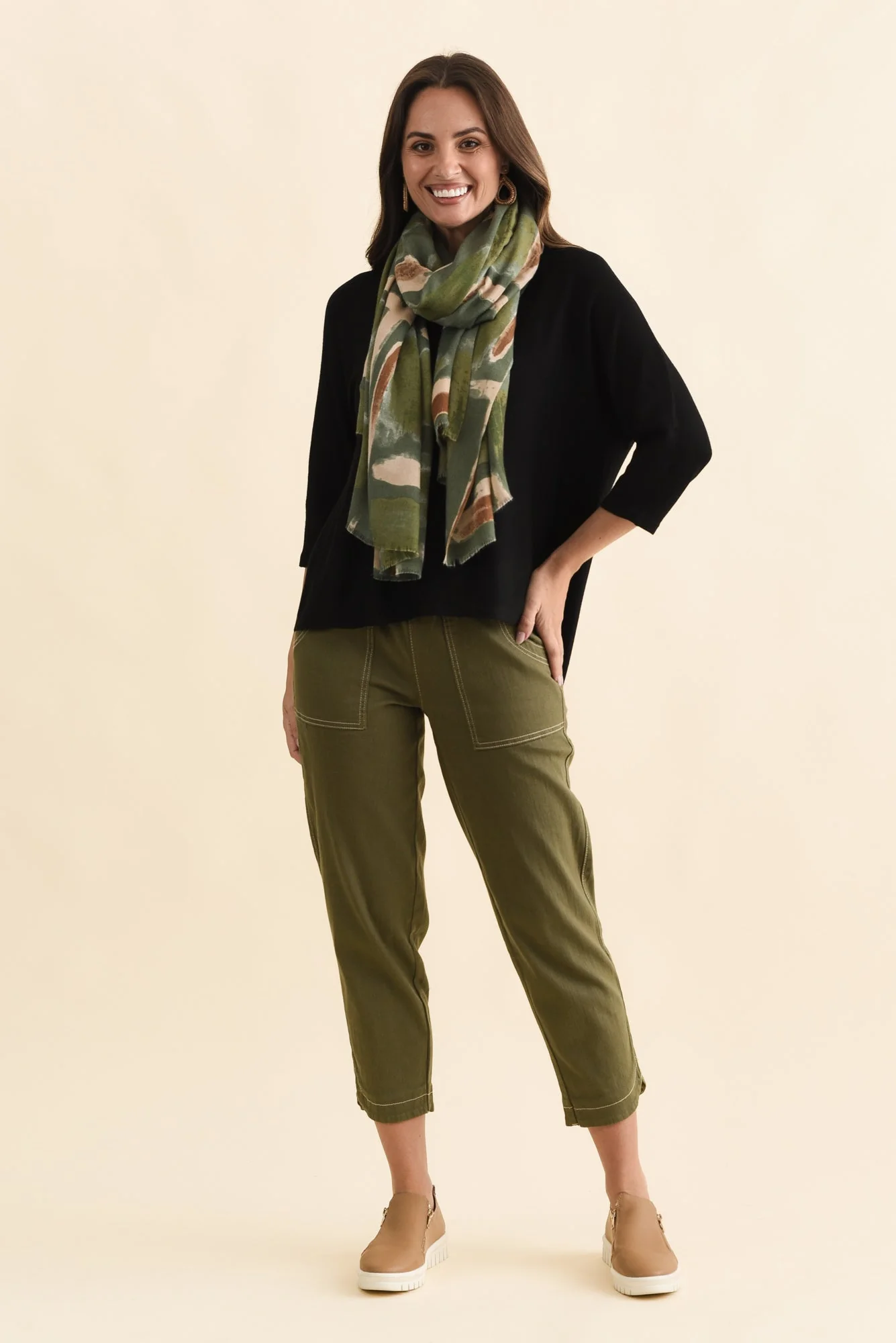 Bianca Black Scoop Neck Knit Top - Image 2
