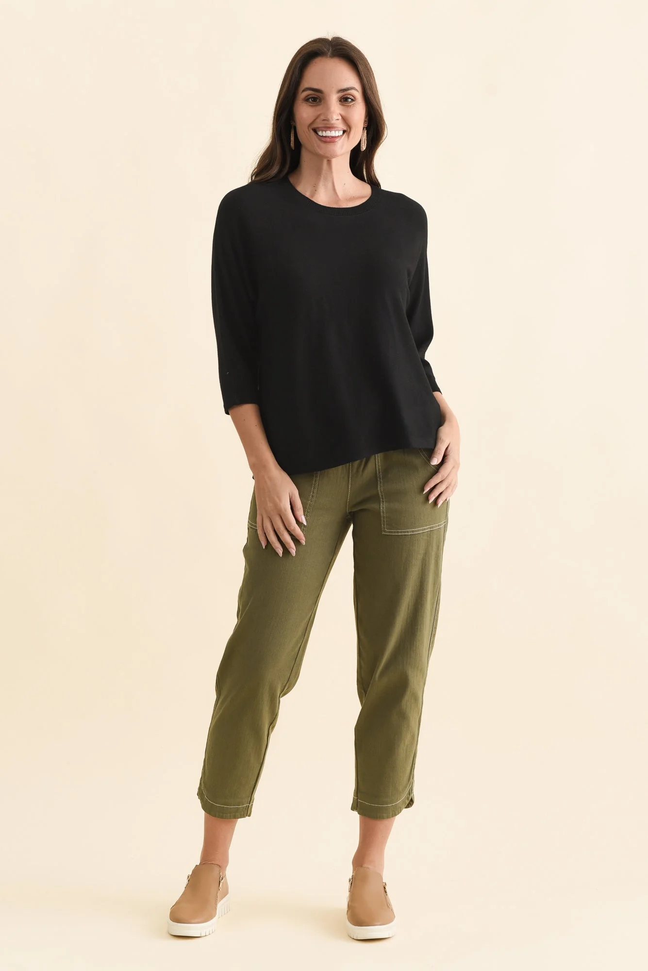 Bianca Black Scoop Neck Knit Top - Image 6