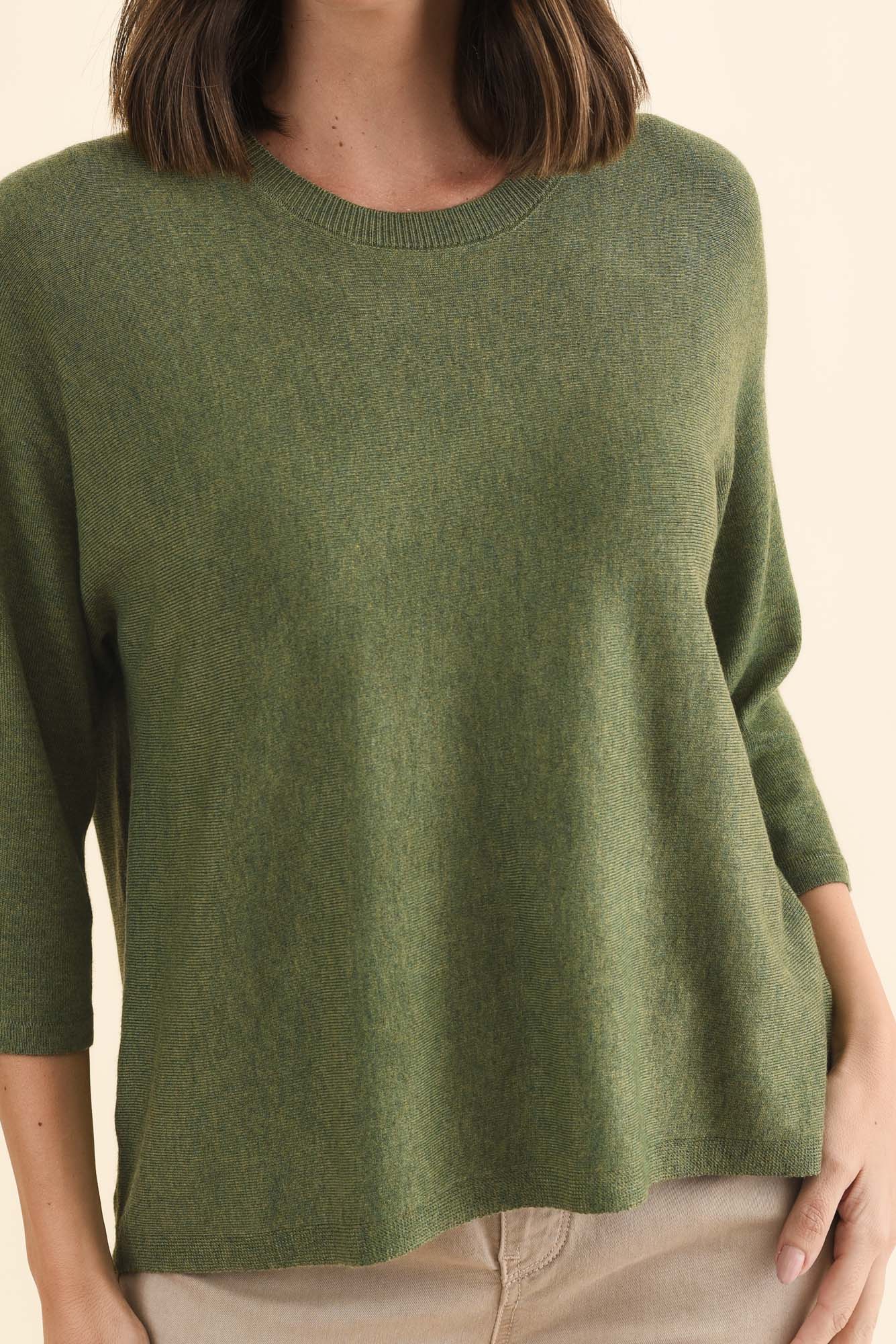 Bianca Green Scoop Neck Knit Top - Image 5