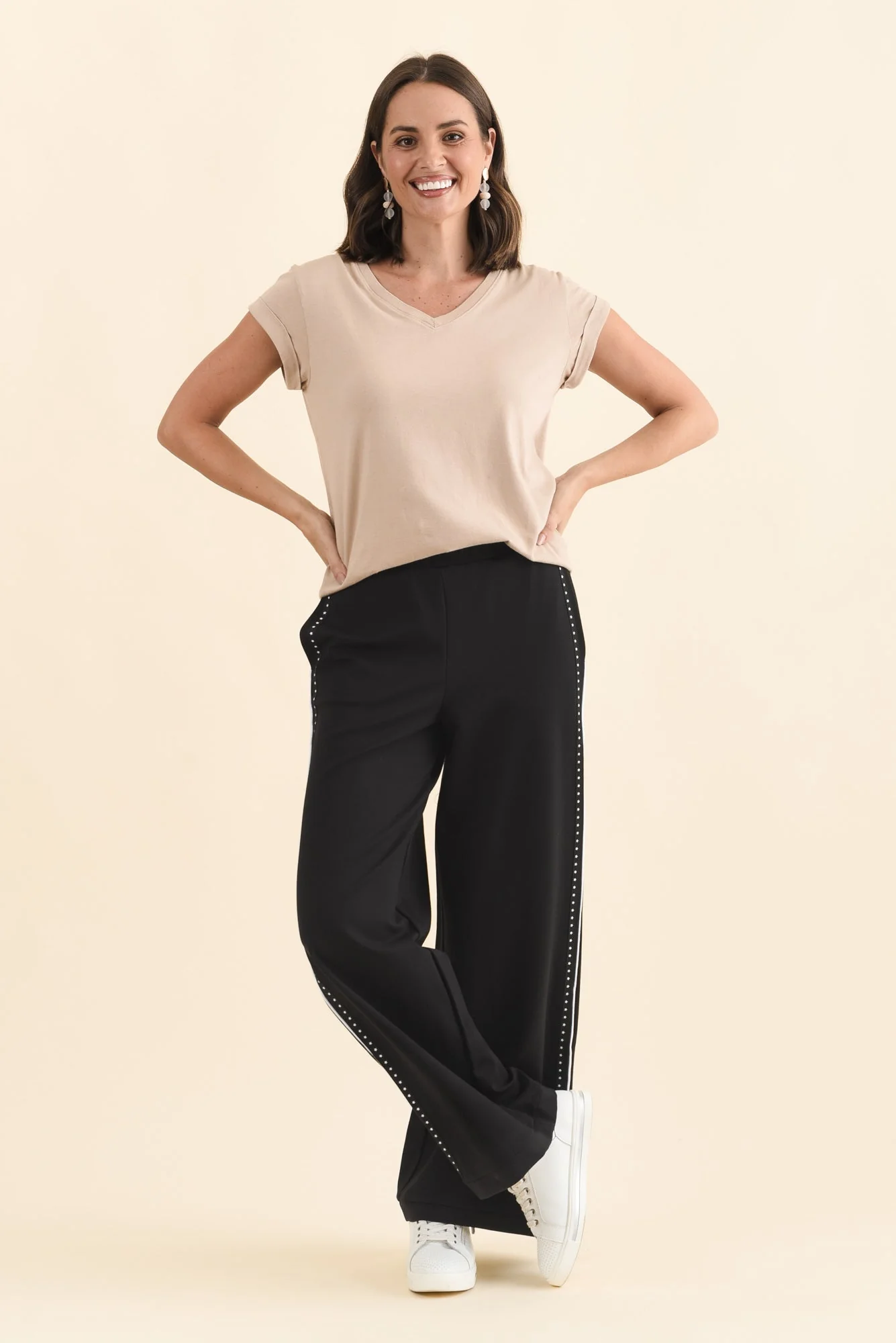 Bien Black Contrast Ponte Jogger Pants - Image 6