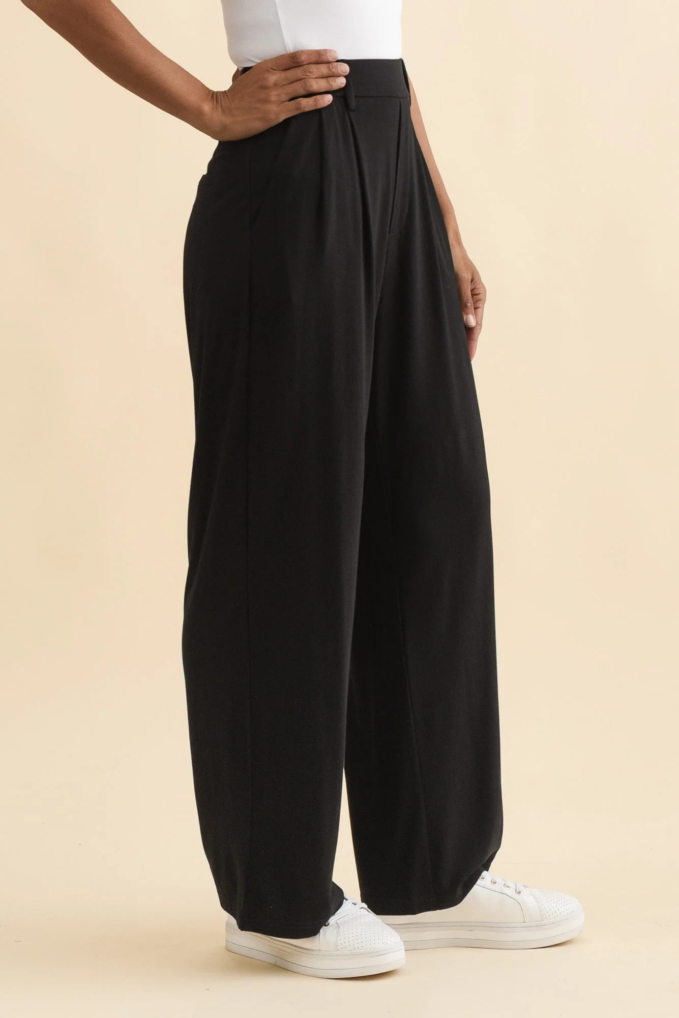Billie Black Bamboo Wide Leg Pants - Image 3