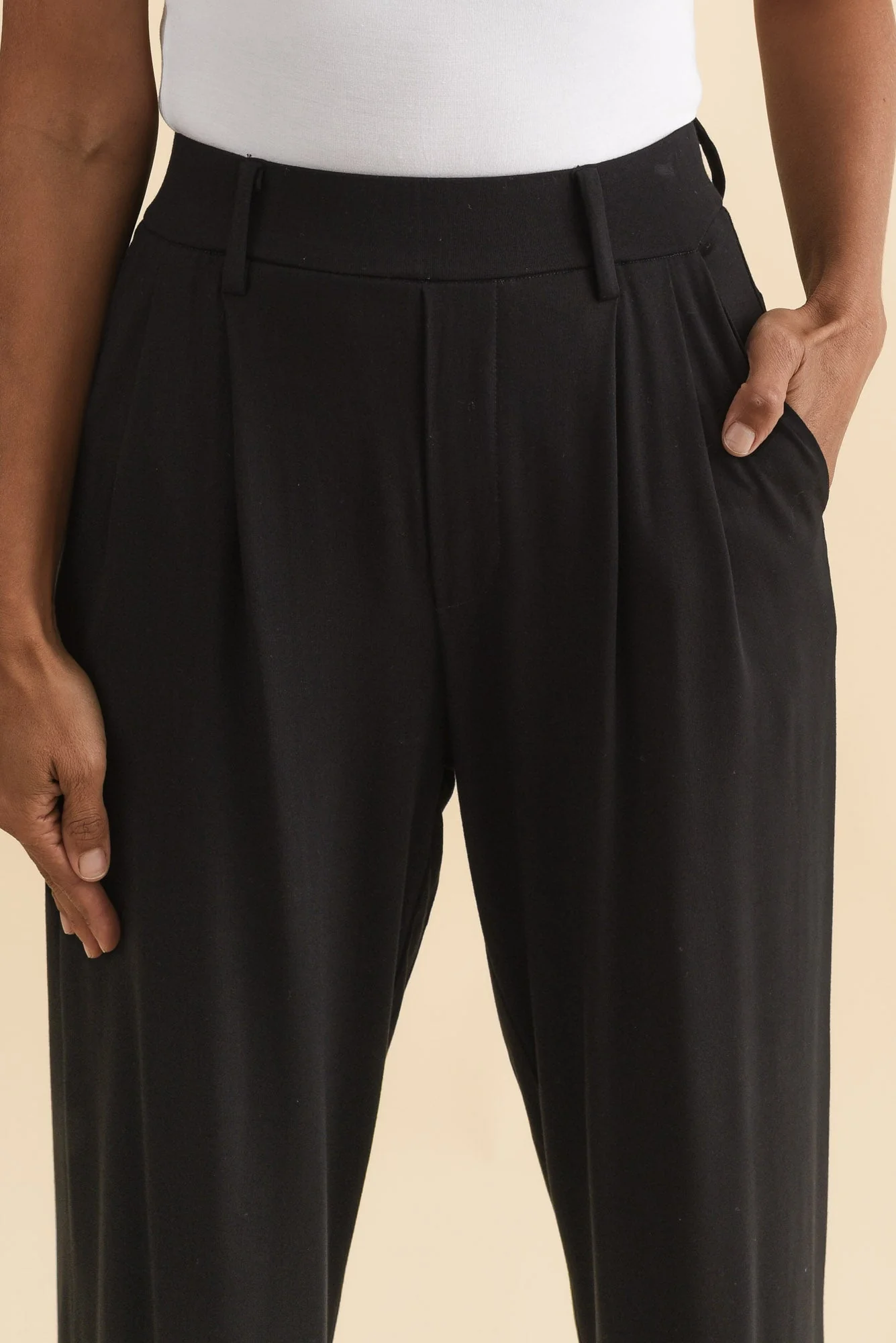 Billie Black Bamboo Wide Leg Pants - Image 5
