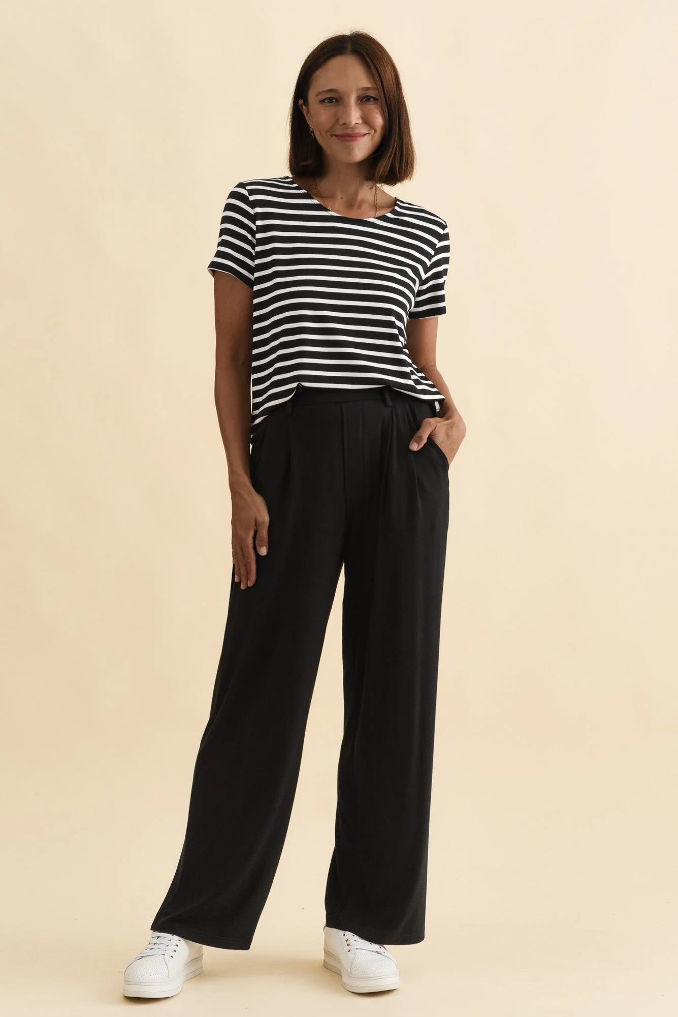 Billie Black Bamboo Wide Leg Pants - Image 6