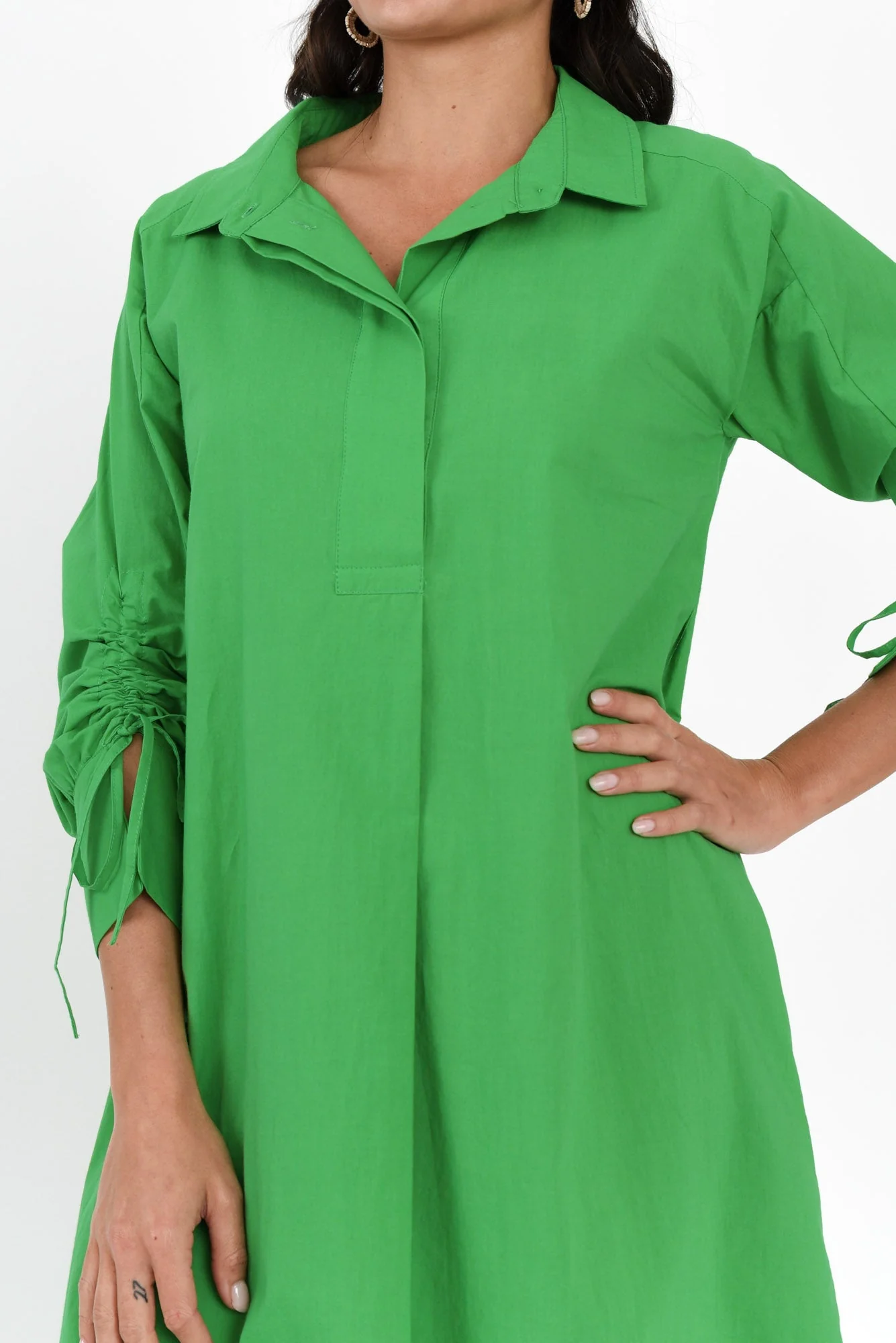 Billy Green Cotton Poplin Dress - Image 5
