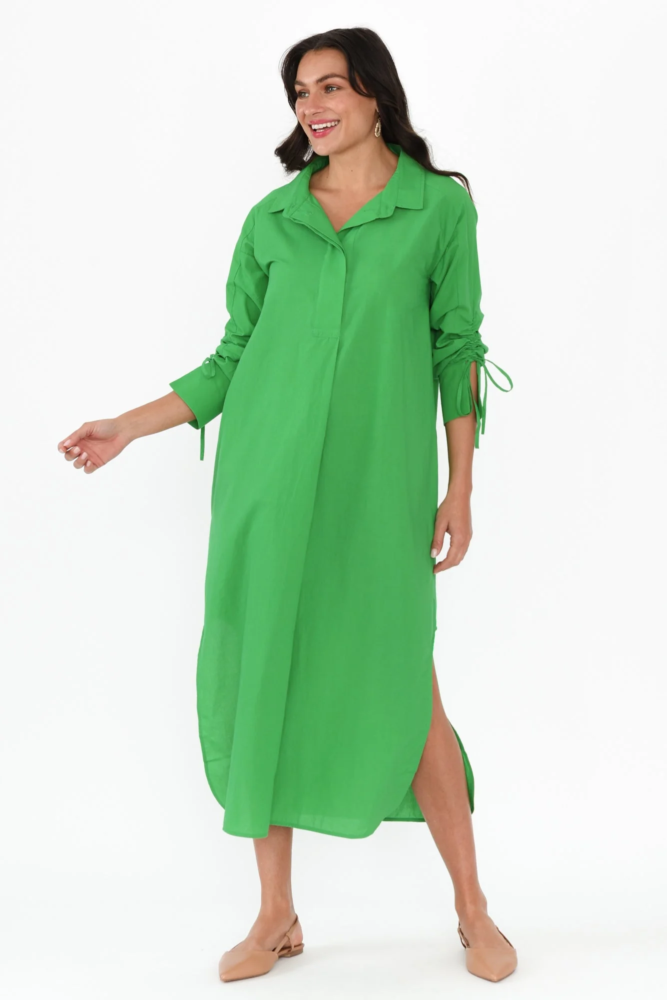 Billy Green Cotton Poplin Dress - Image 6