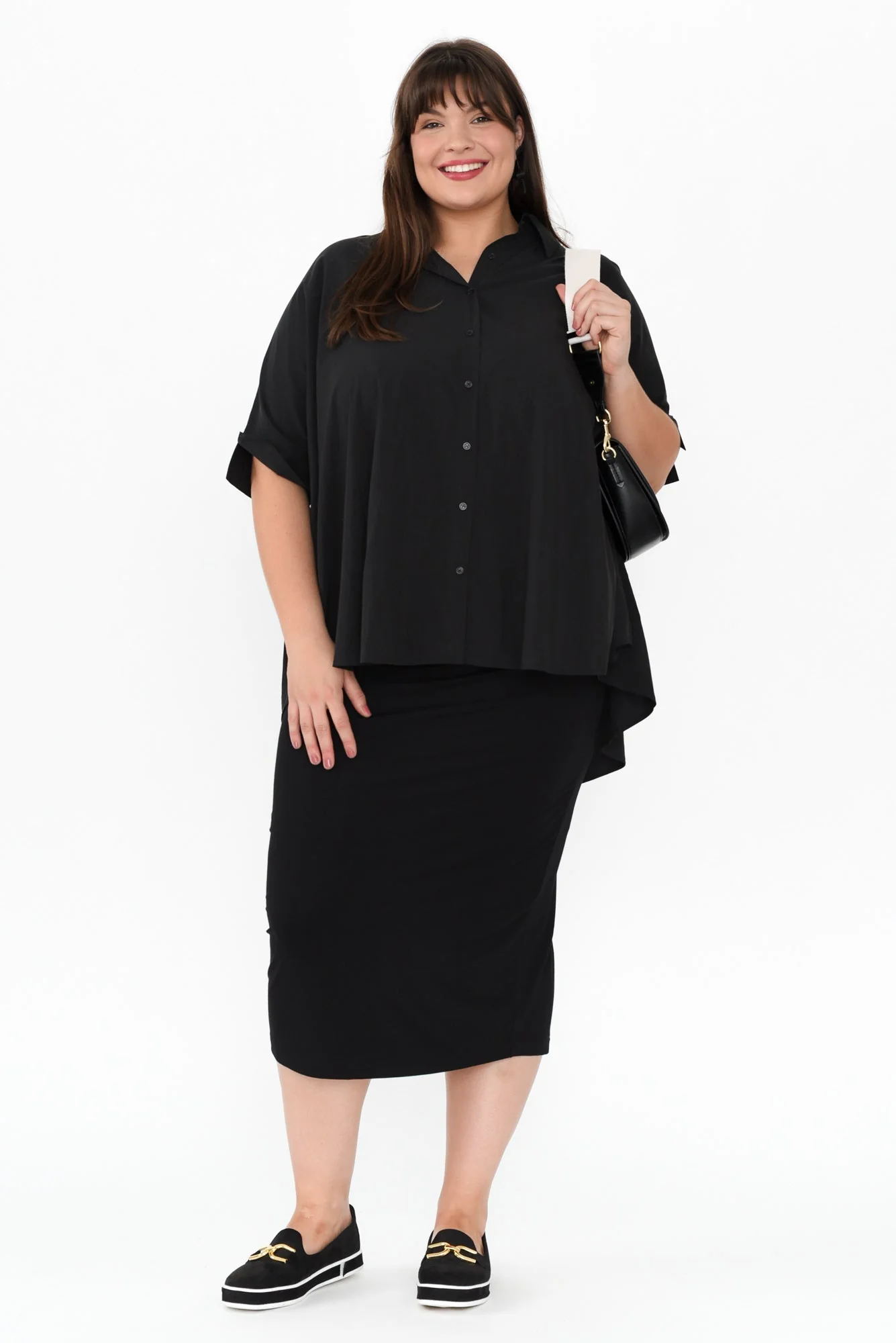 Black Bamboo Maxi Tube Skirt - Image 12