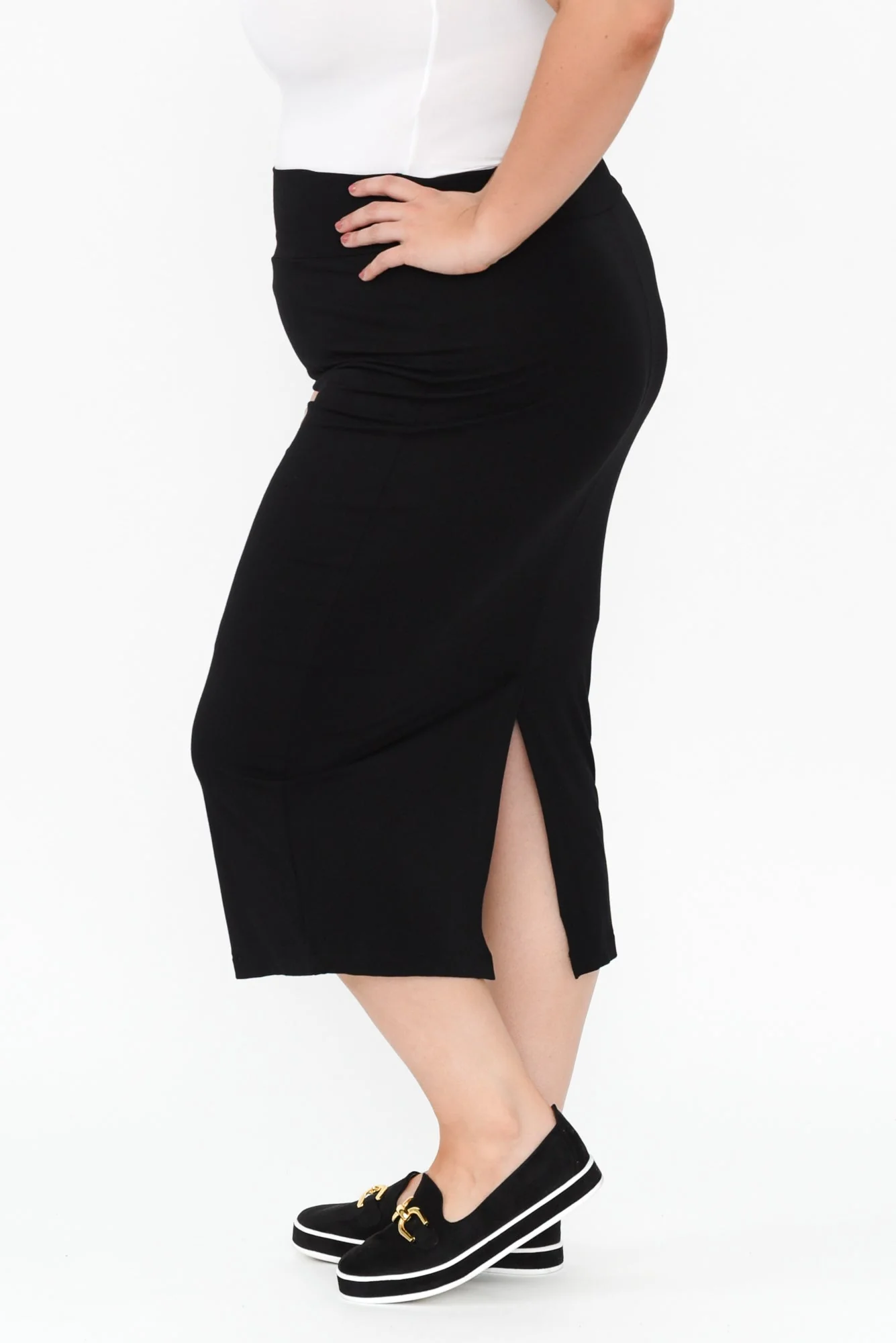 Black Bamboo Maxi Tube Skirt - Image 13