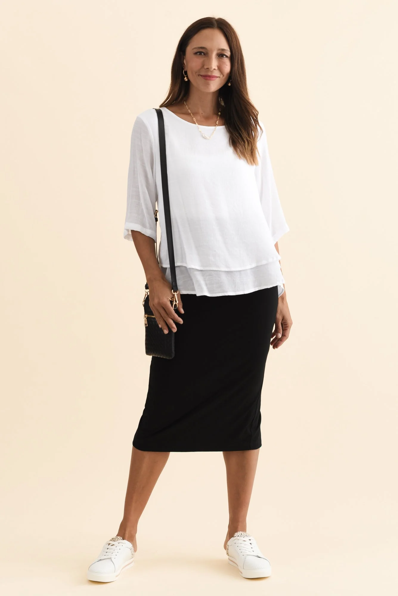 Black Bamboo Maxi Tube Skirt - Image 2