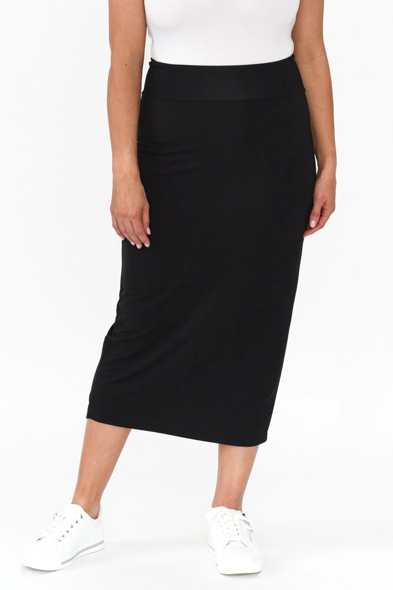 Black Bamboo Maxi Tube Skirt - Image 8