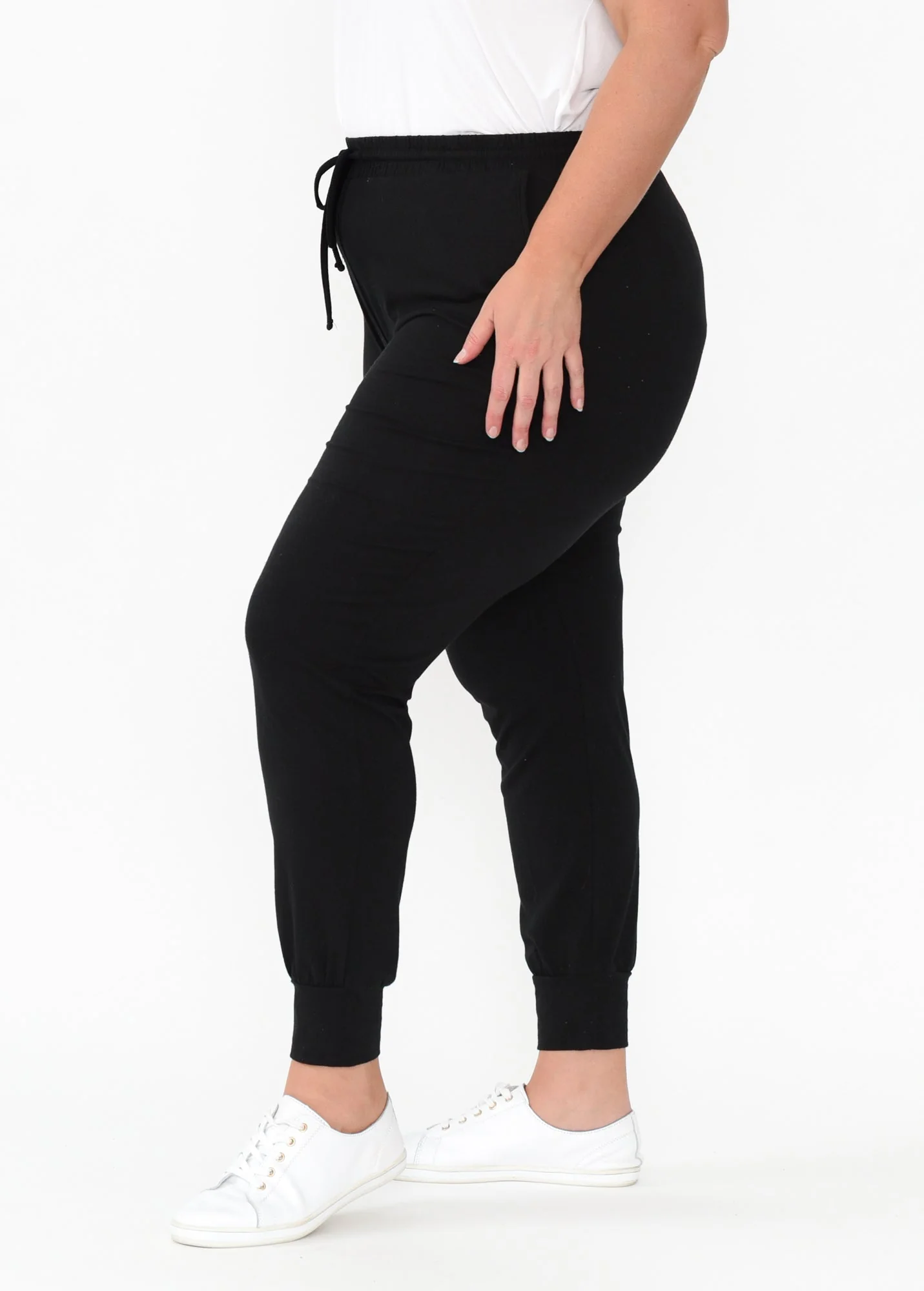 Black Cotton Everyday Tie Sweatpants - Image 10