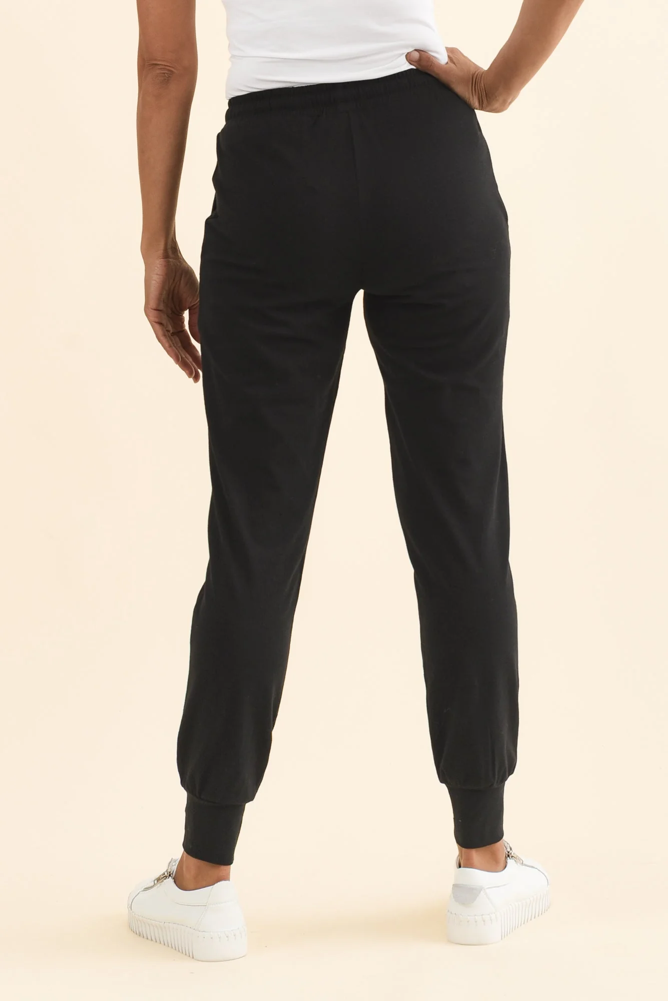Black Cotton Everyday Tie Sweatpants - Image 5