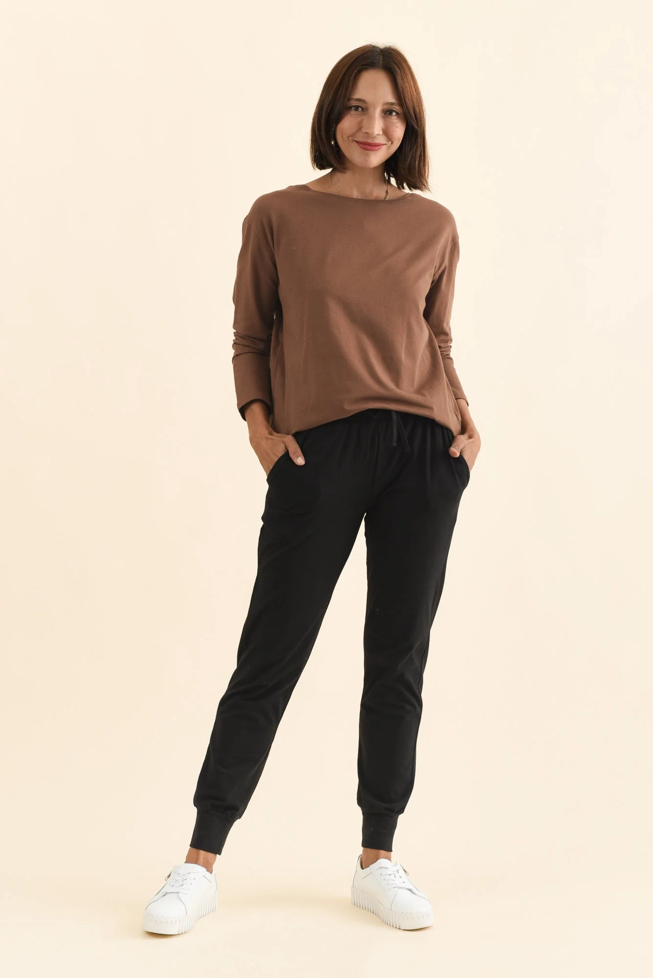 Black Cotton Everyday Tie Sweatpants - Image 7