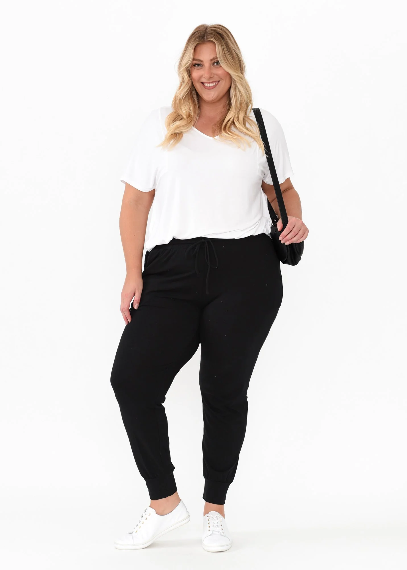 Black Cotton Everyday Tie Sweatpants - Image 9