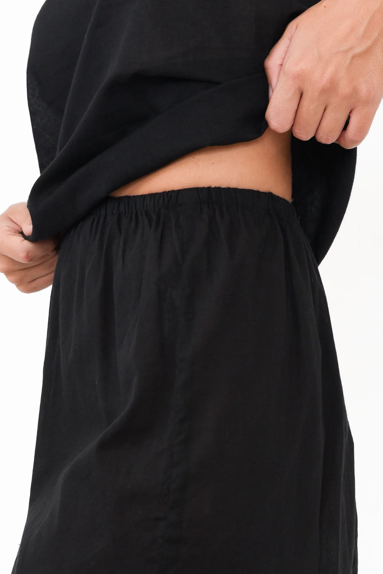 Black Cotton Slip Skirt - Image 3
