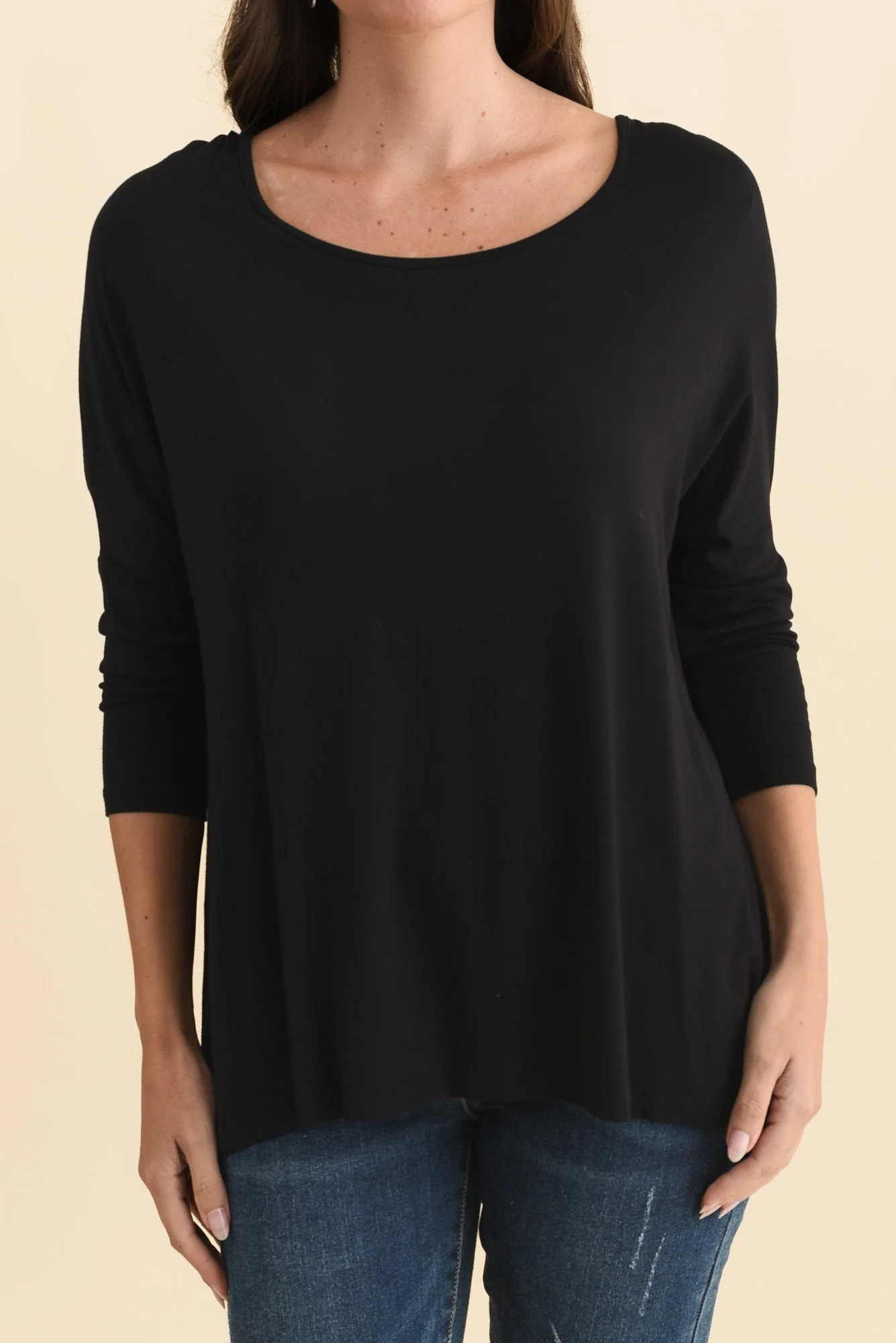 Black Milan 3/4 Sleeve Top - Image 7