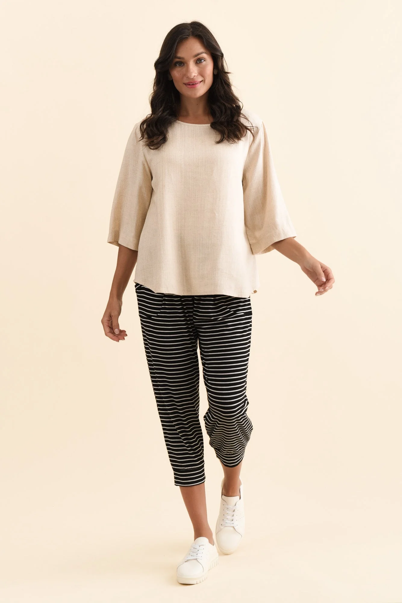 Black Stripe Tokyo Slouch Pants - Image 2