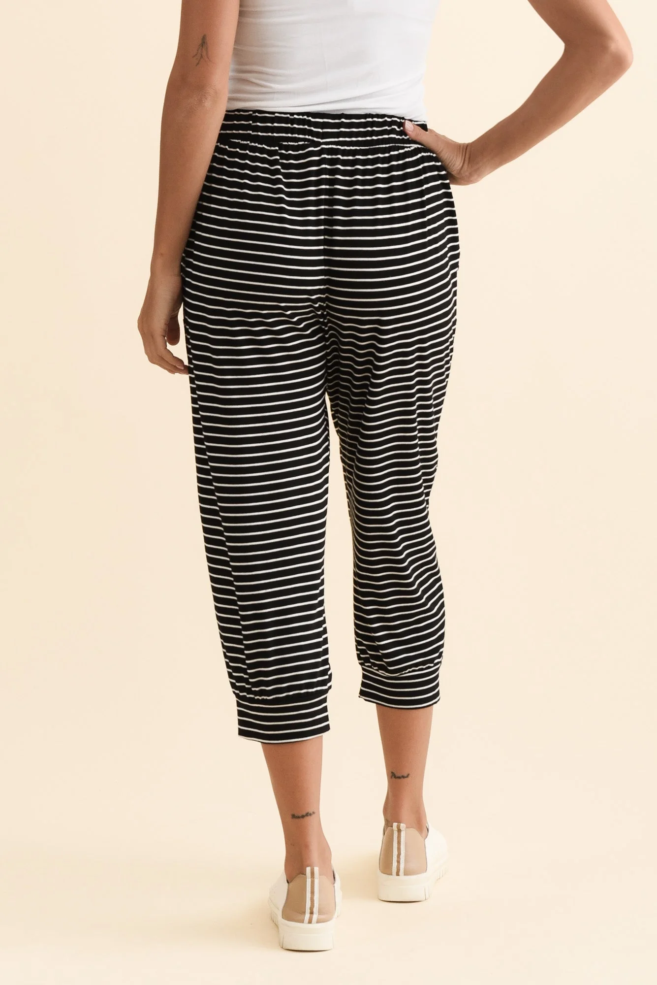 Black Stripe Tokyo Slouch Pants - Image 4