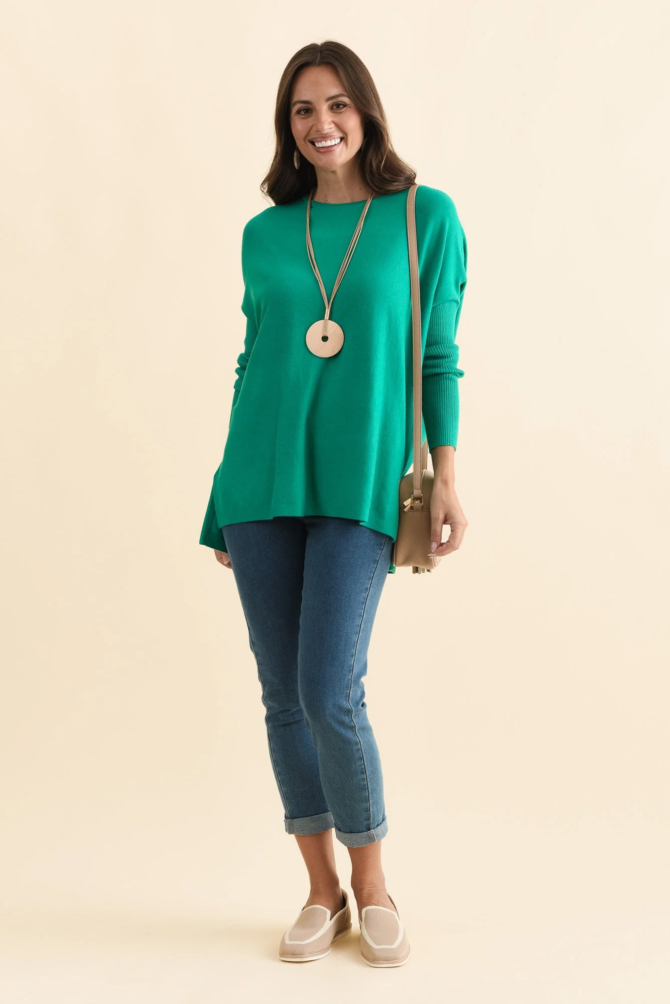Blakely Teal Batwing Jumper - Image 2