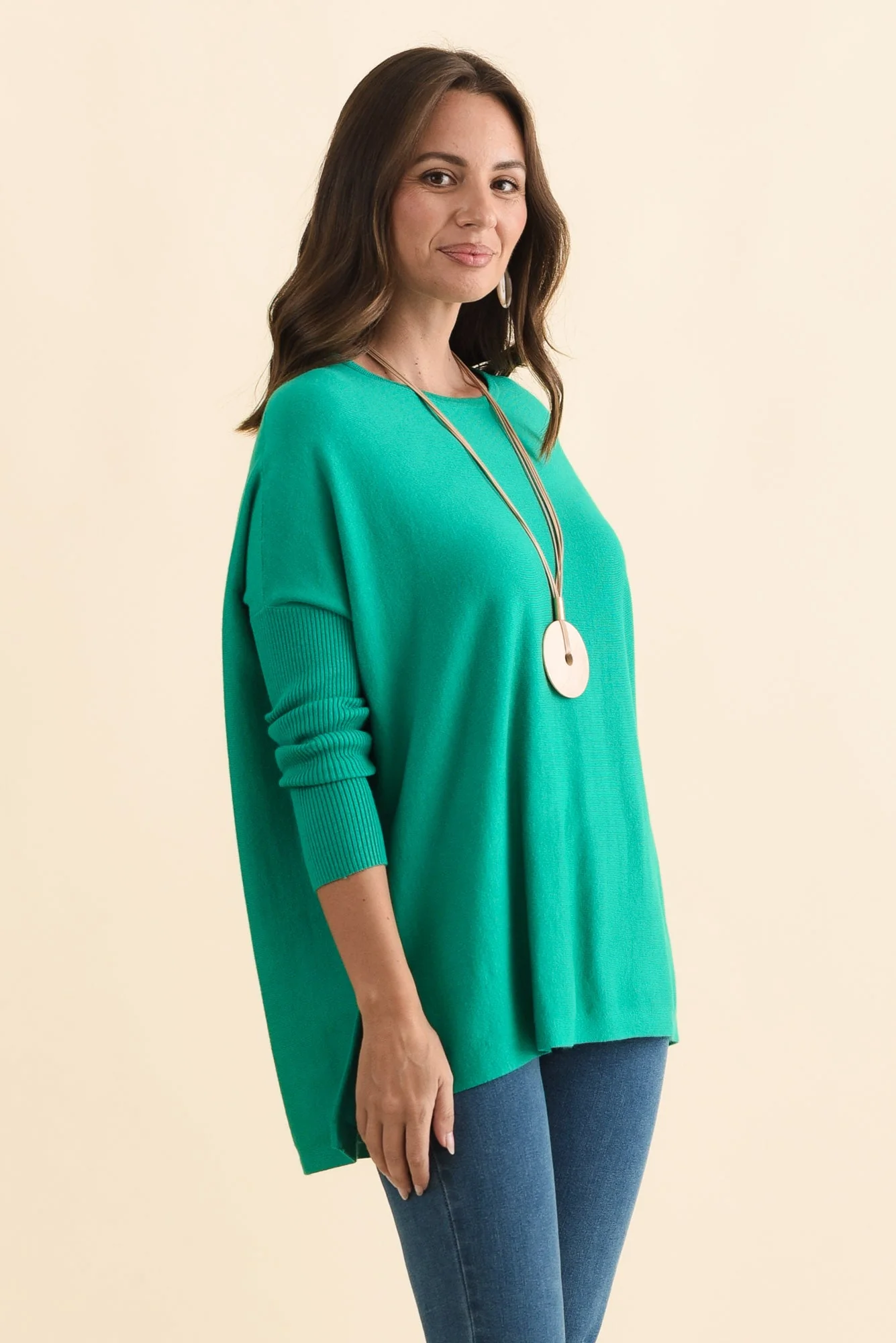 Blakely Teal Batwing Jumper - Image 3