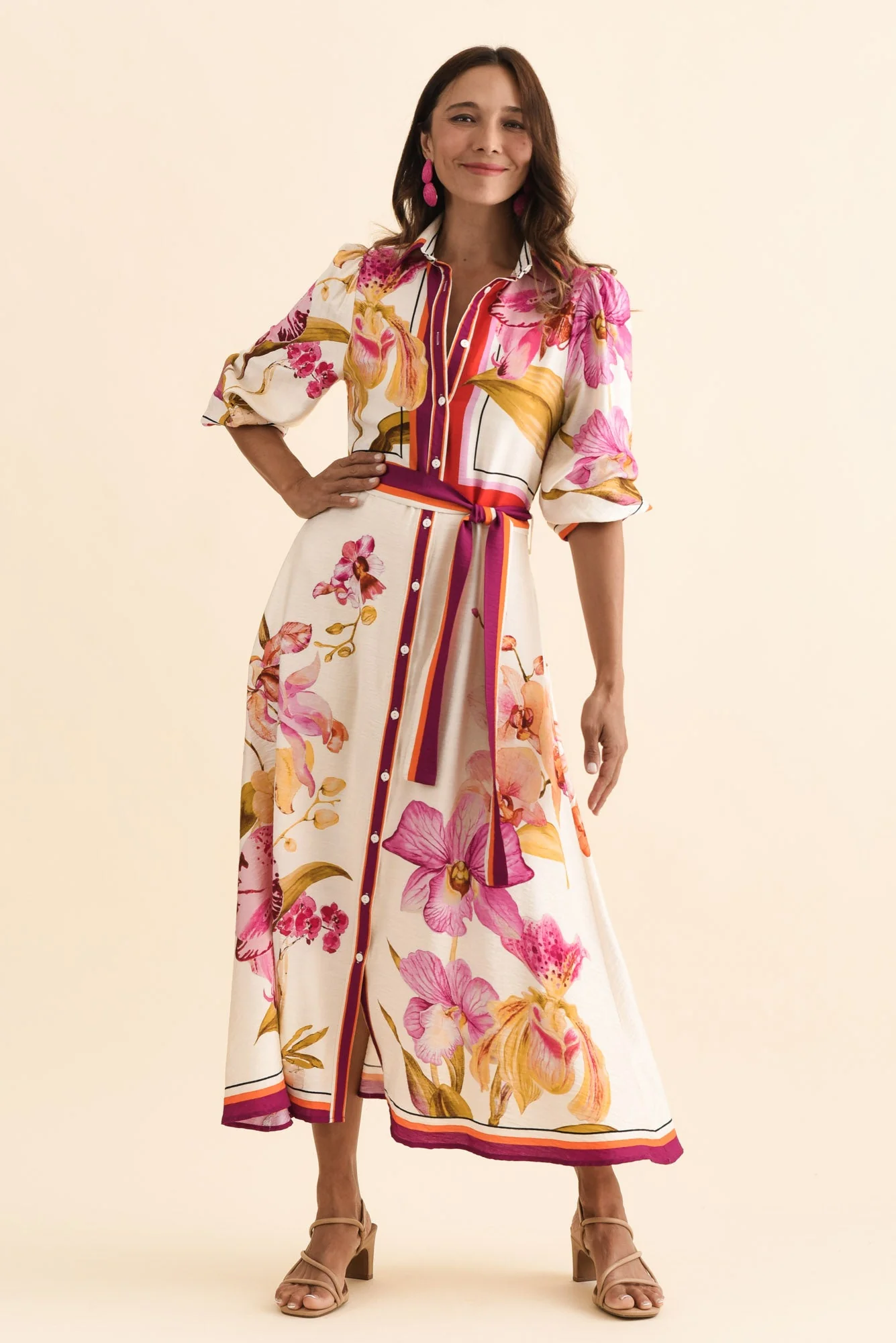 Blythe Cream Floral Shirt Dress - Image 3