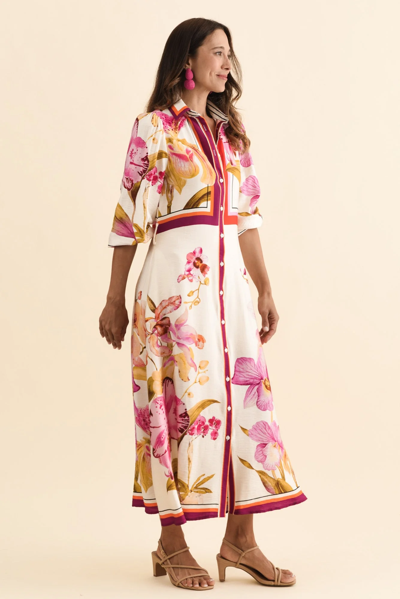 Blythe Cream Floral Shirt Dress - Image 4