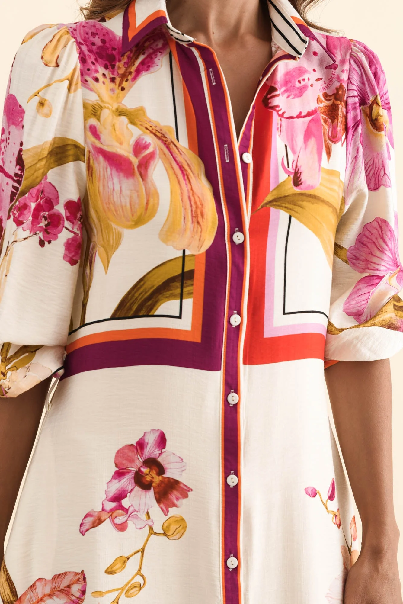 Blythe Cream Floral Shirt Dress - Image 6