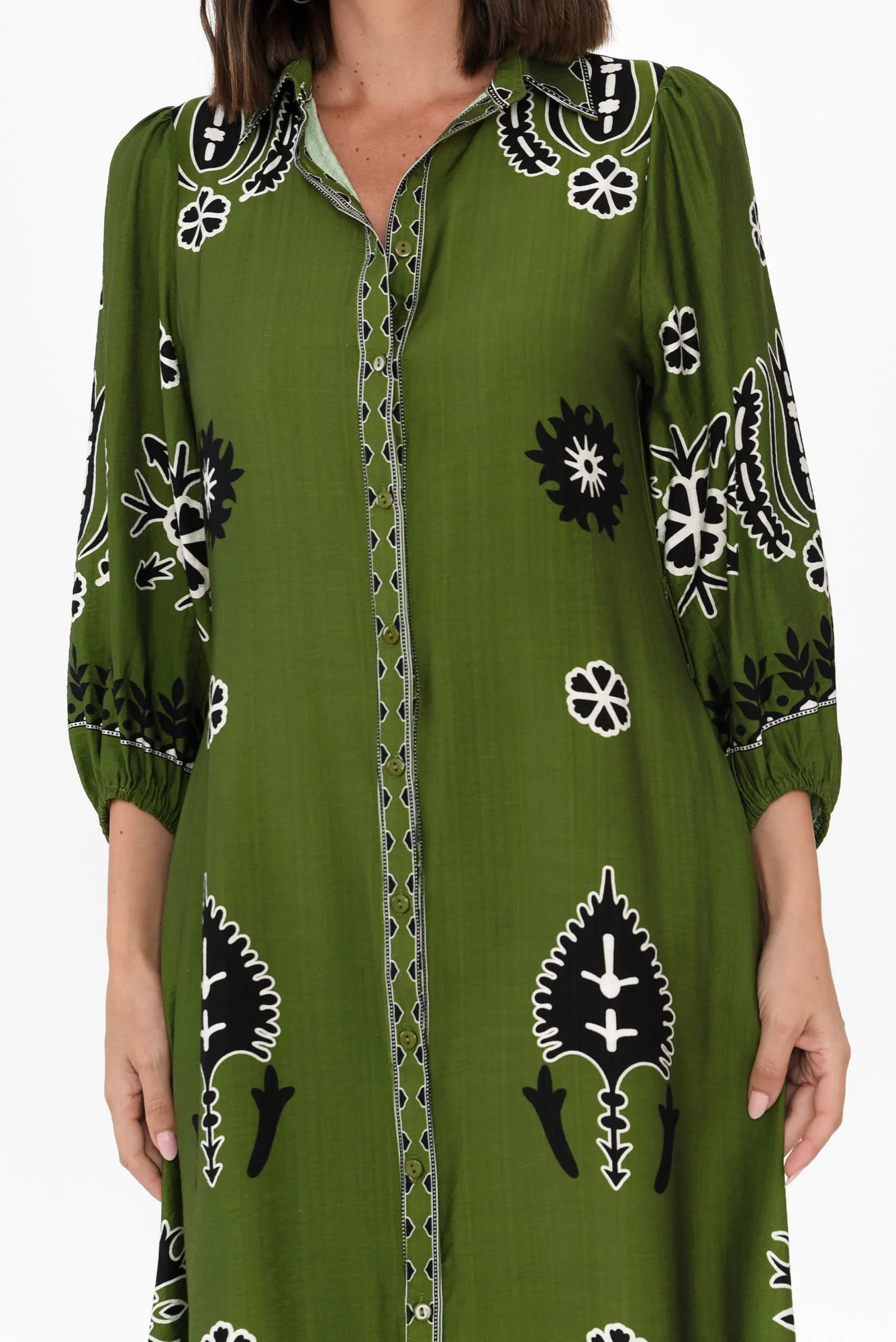 Blythe Green Abstract Shirt Dress - Image 5