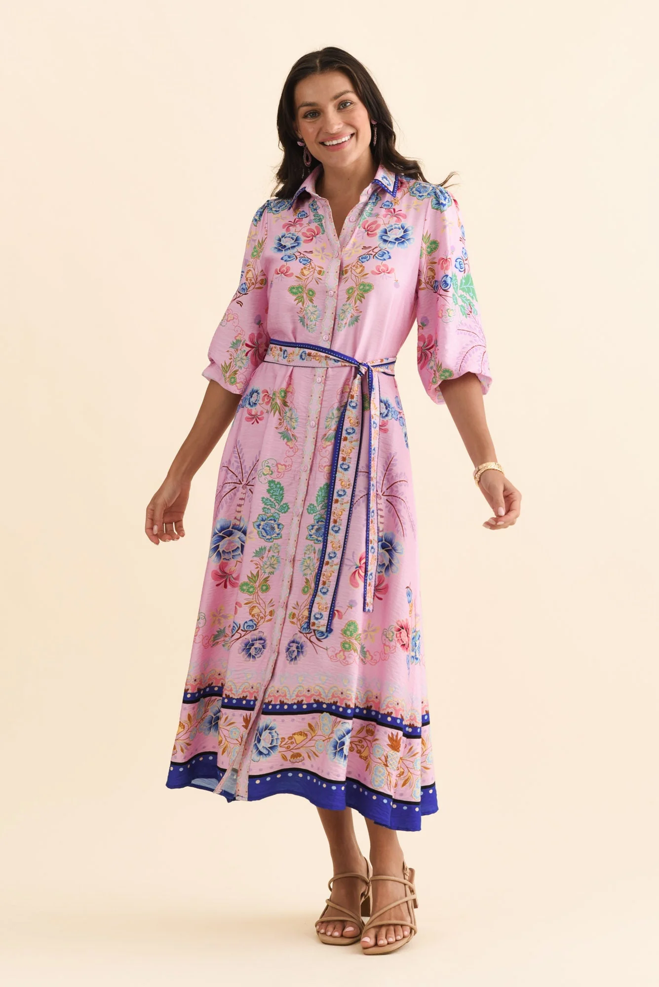 Blythe Pink Floral Shirt Dress - Image 2