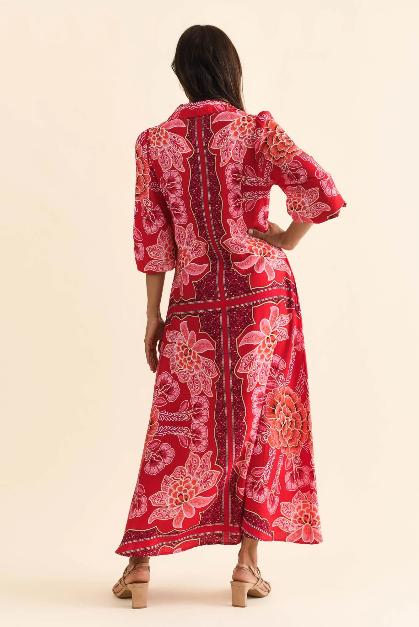 Blythe Red Floral Shirt Dress - Image 6