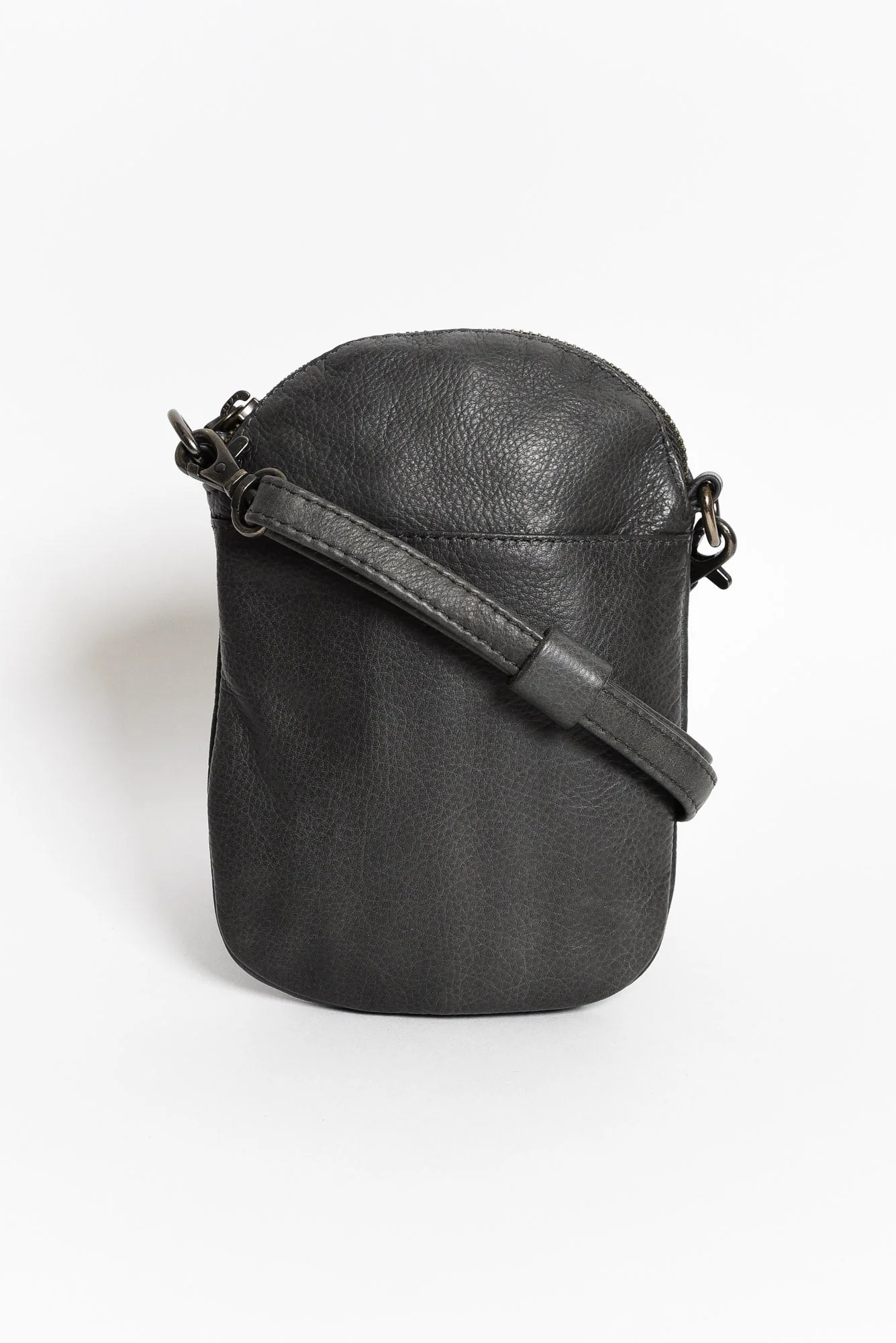 Bobbi Charcoal Leather Crossbody Bag - Image 2