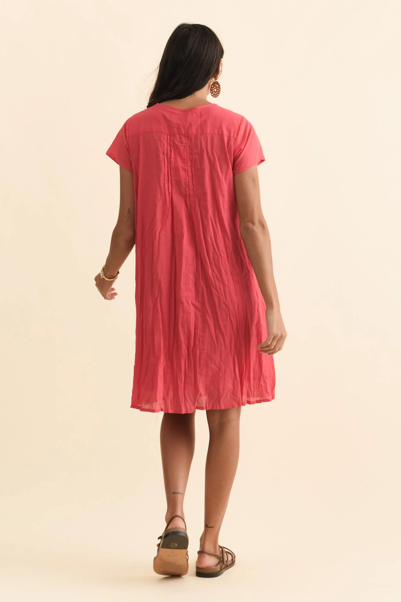 Sabina Cherry Crinkle Cotton Dress - Image 5