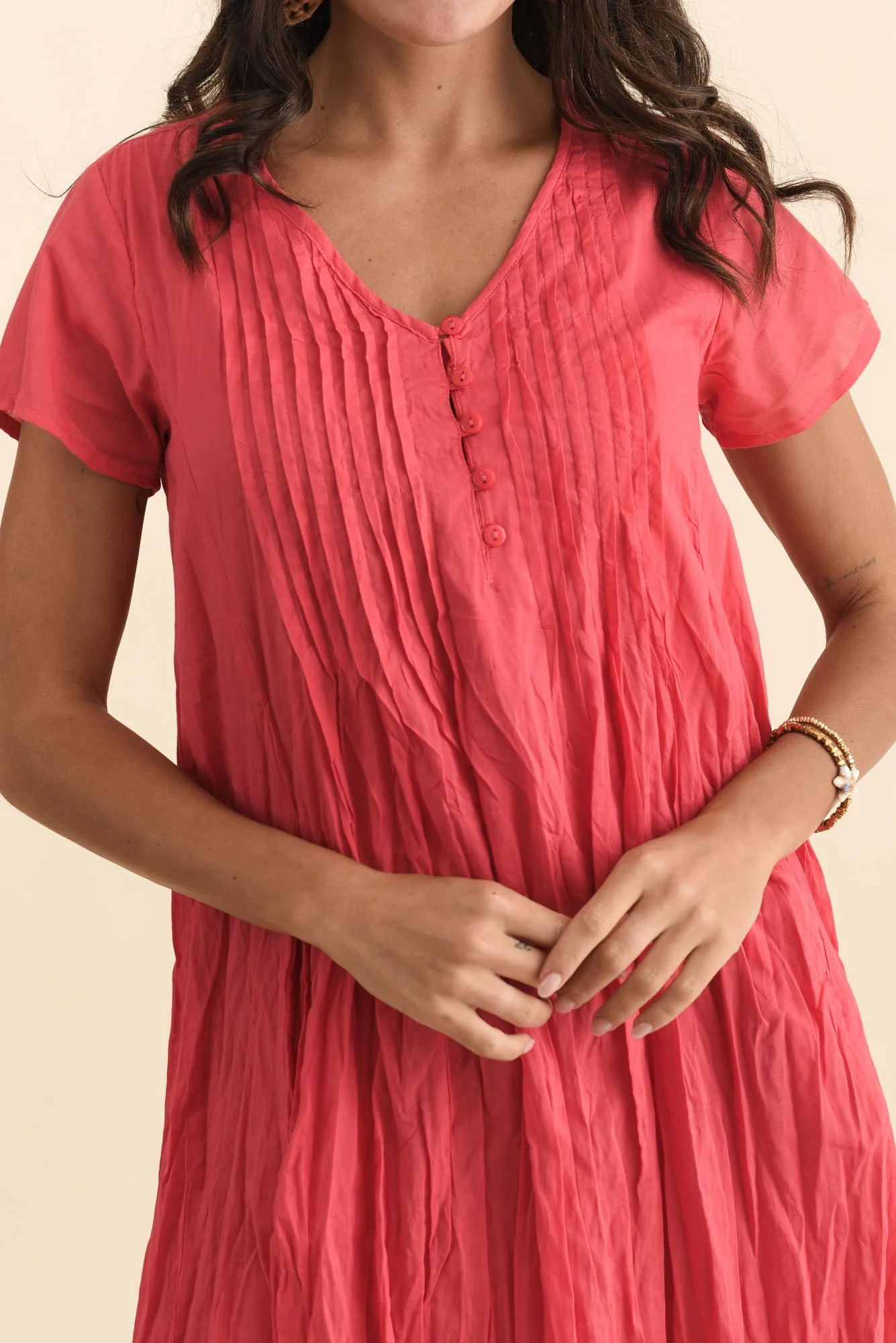 Sabina Cherry Crinkle Cotton Dress - Image 6