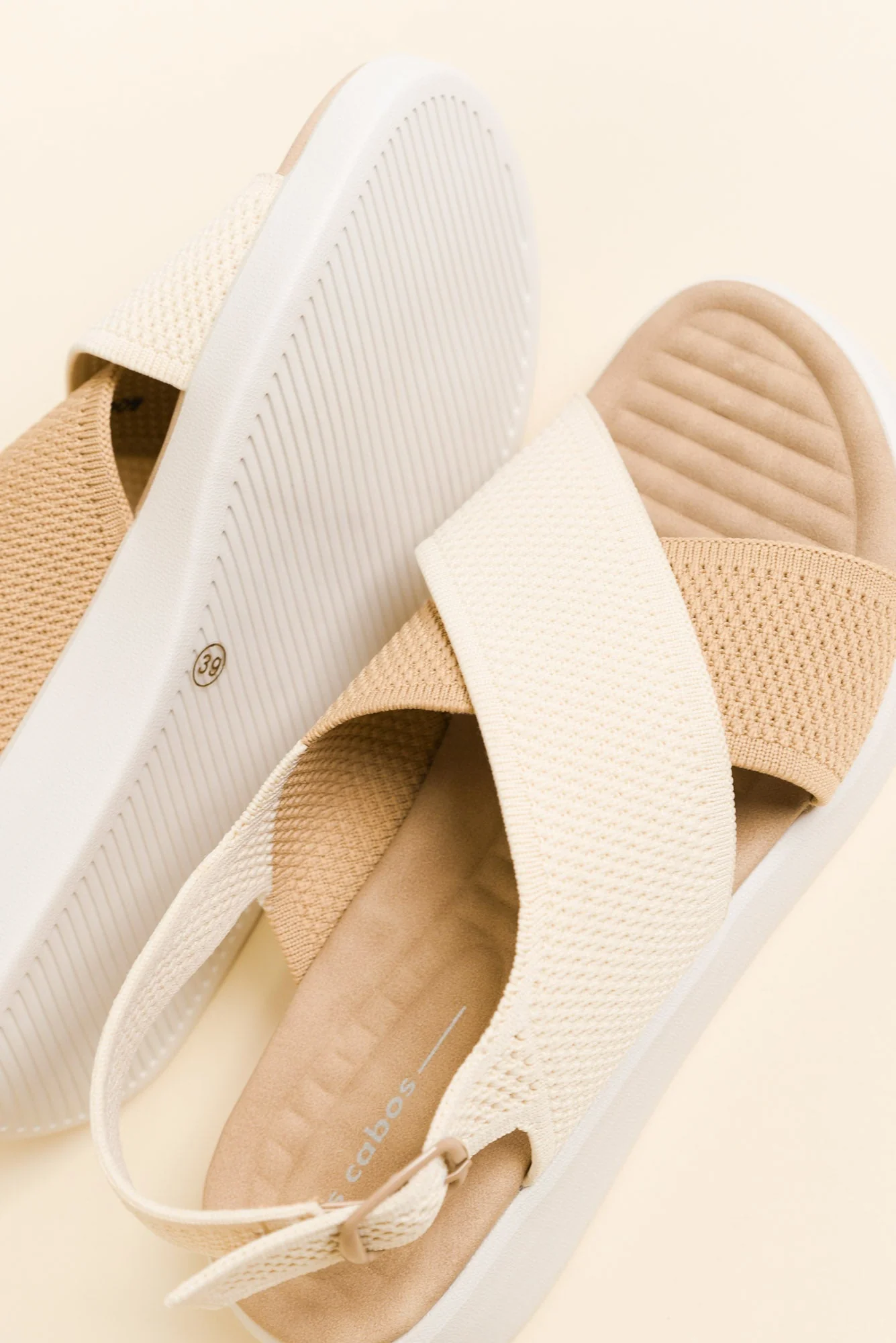 Bogota Cream Knit Platform Sandal - Image 4