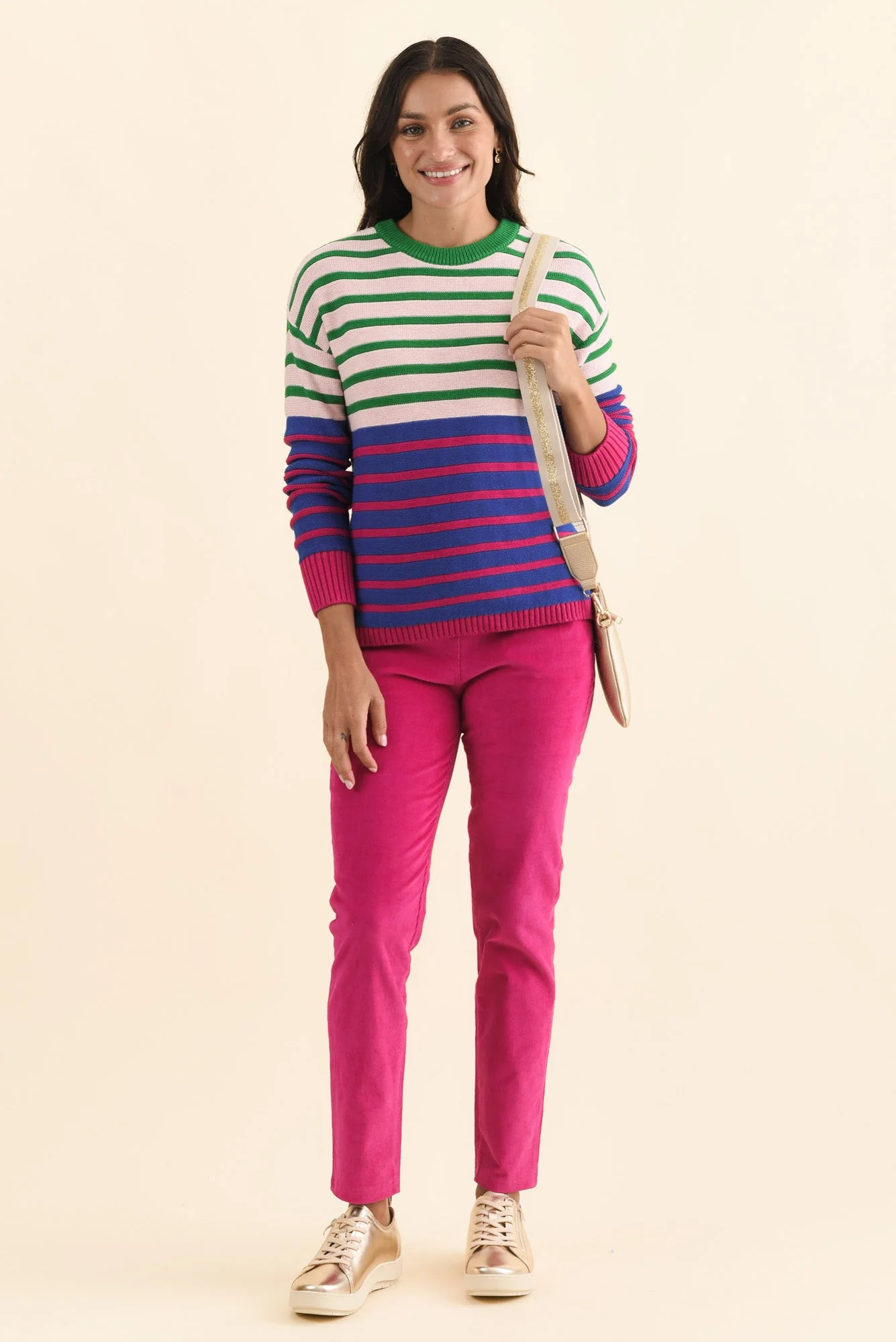 Bonaire Blue Stripe Organic Cotton Knit Sweater - Image 2
