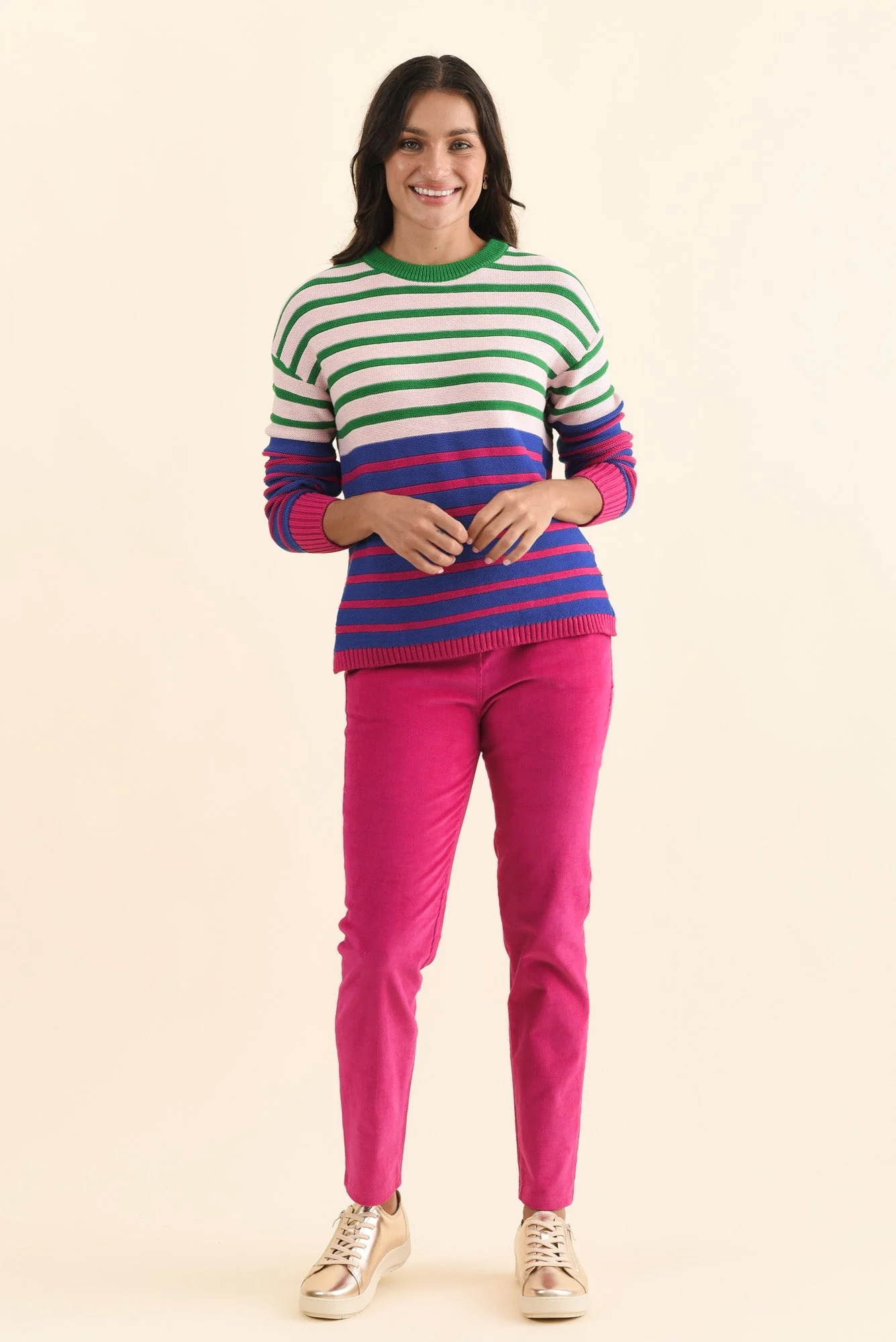 Bonaire Blue Stripe Organic Cotton Knit Sweater - Image 6