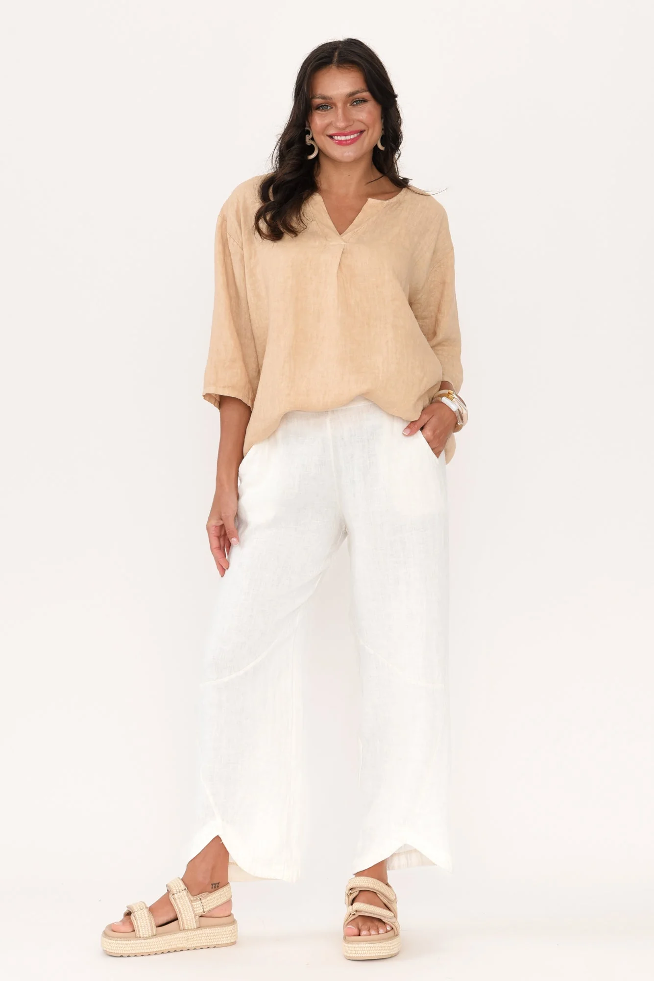 Boston Cream Linen Pocket Pants - Image 2