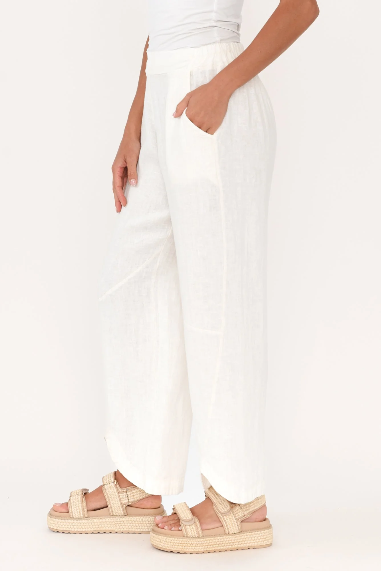 Boston Cream Linen Pocket Pants - Image 3
