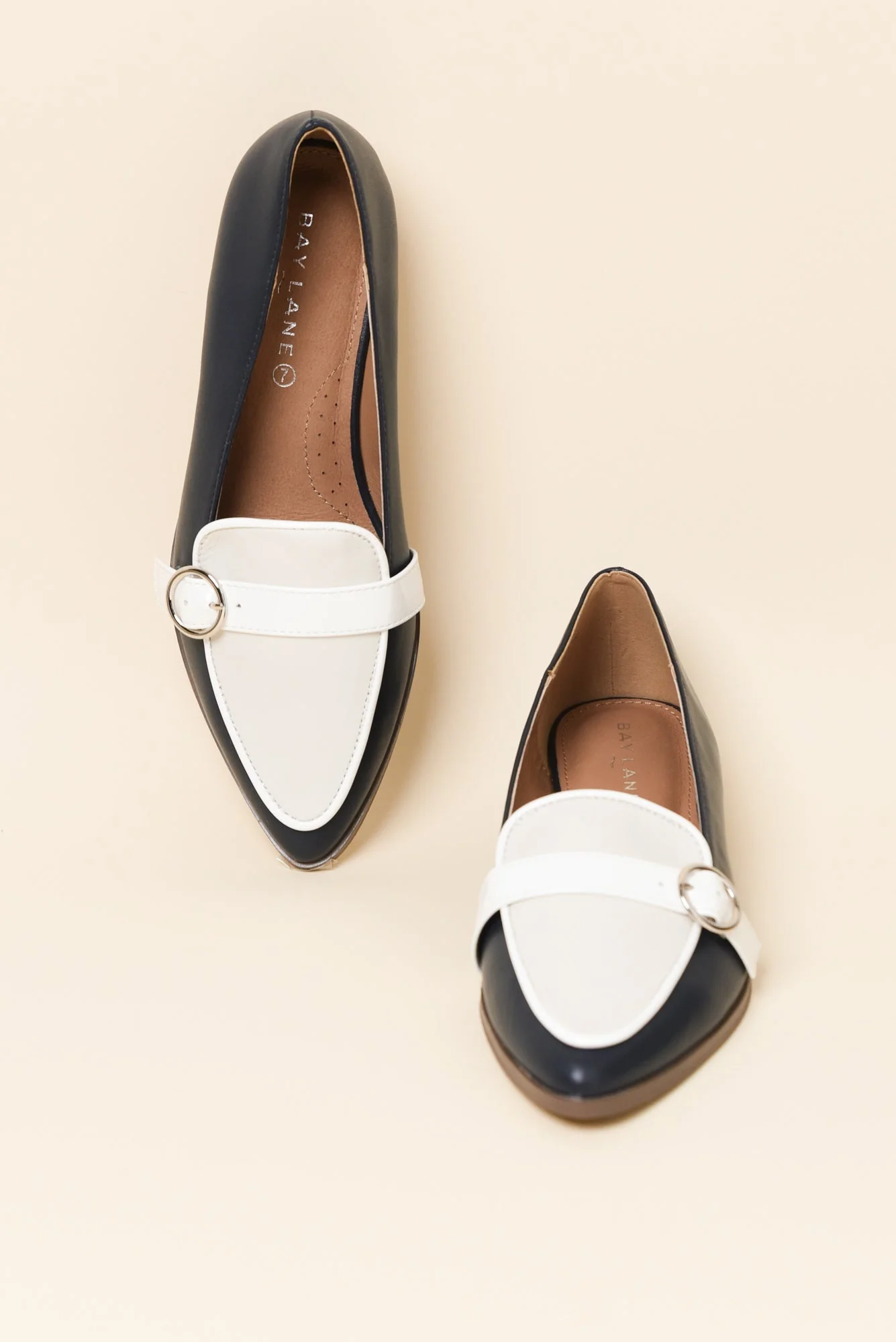 Boston Navy Contrast Leather Loafer - Image 2