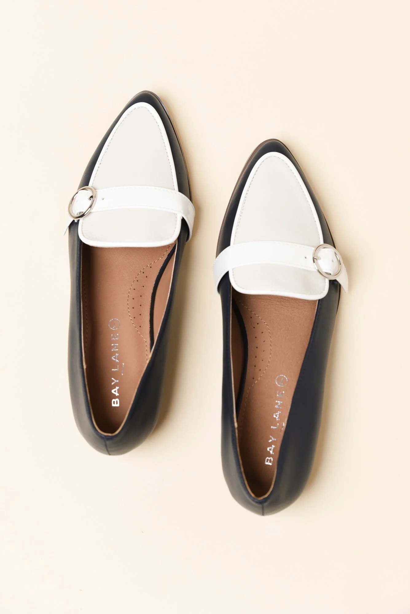 Boston Navy Contrast Leather Loafer - Image 4