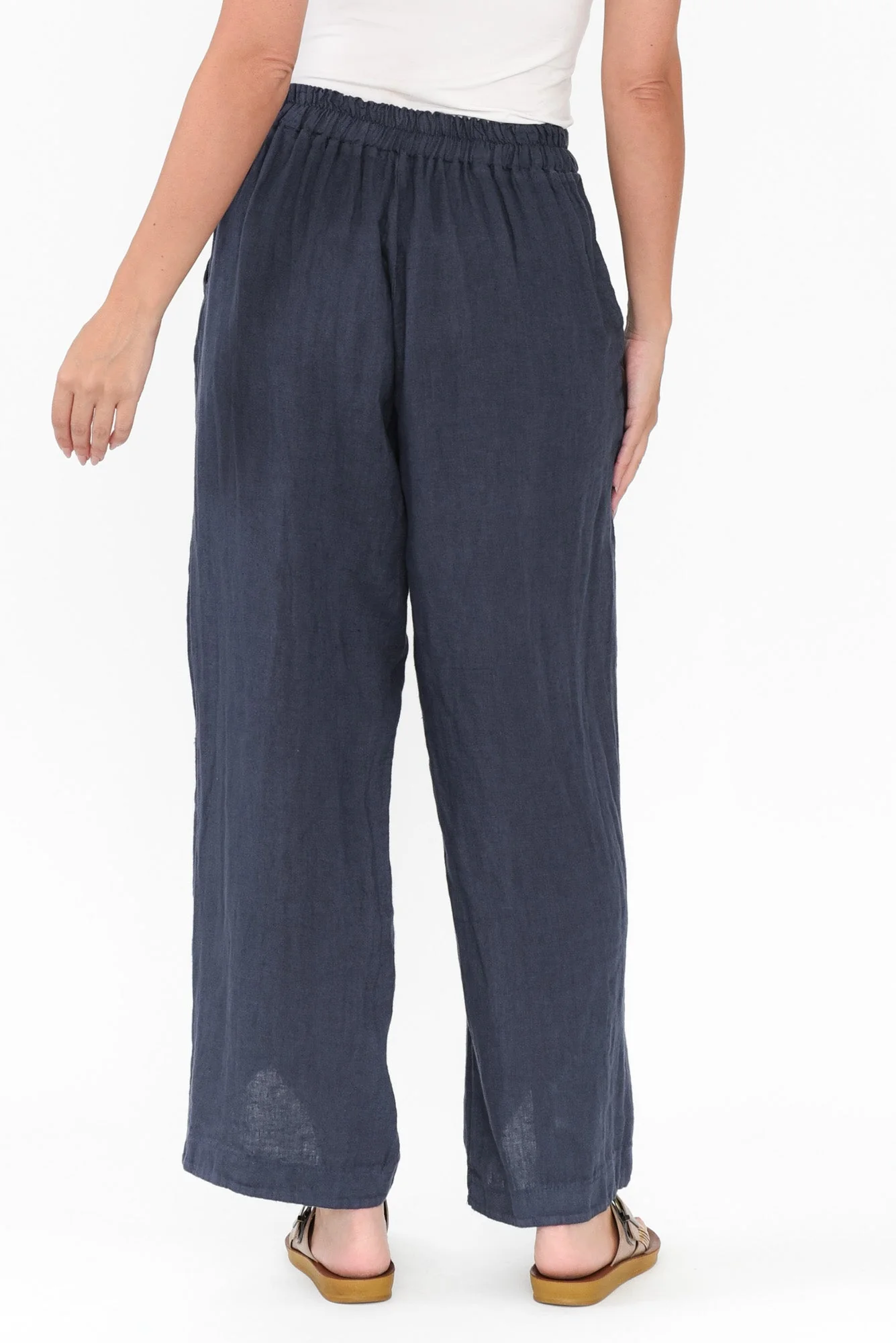 Boston Navy Linen Pocket Pants - Image 4