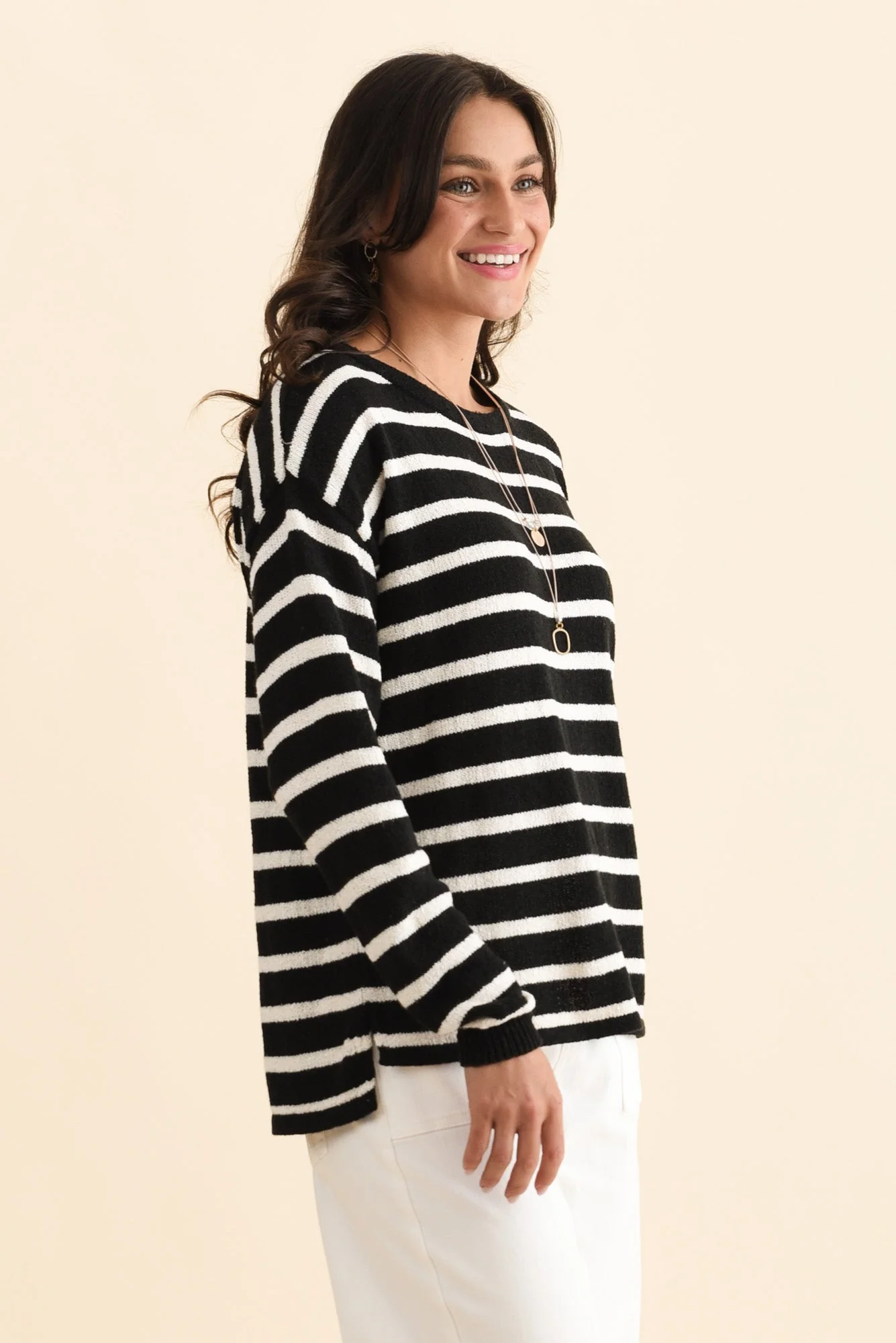 Bradford Black Stripe Knit Top - Image 3