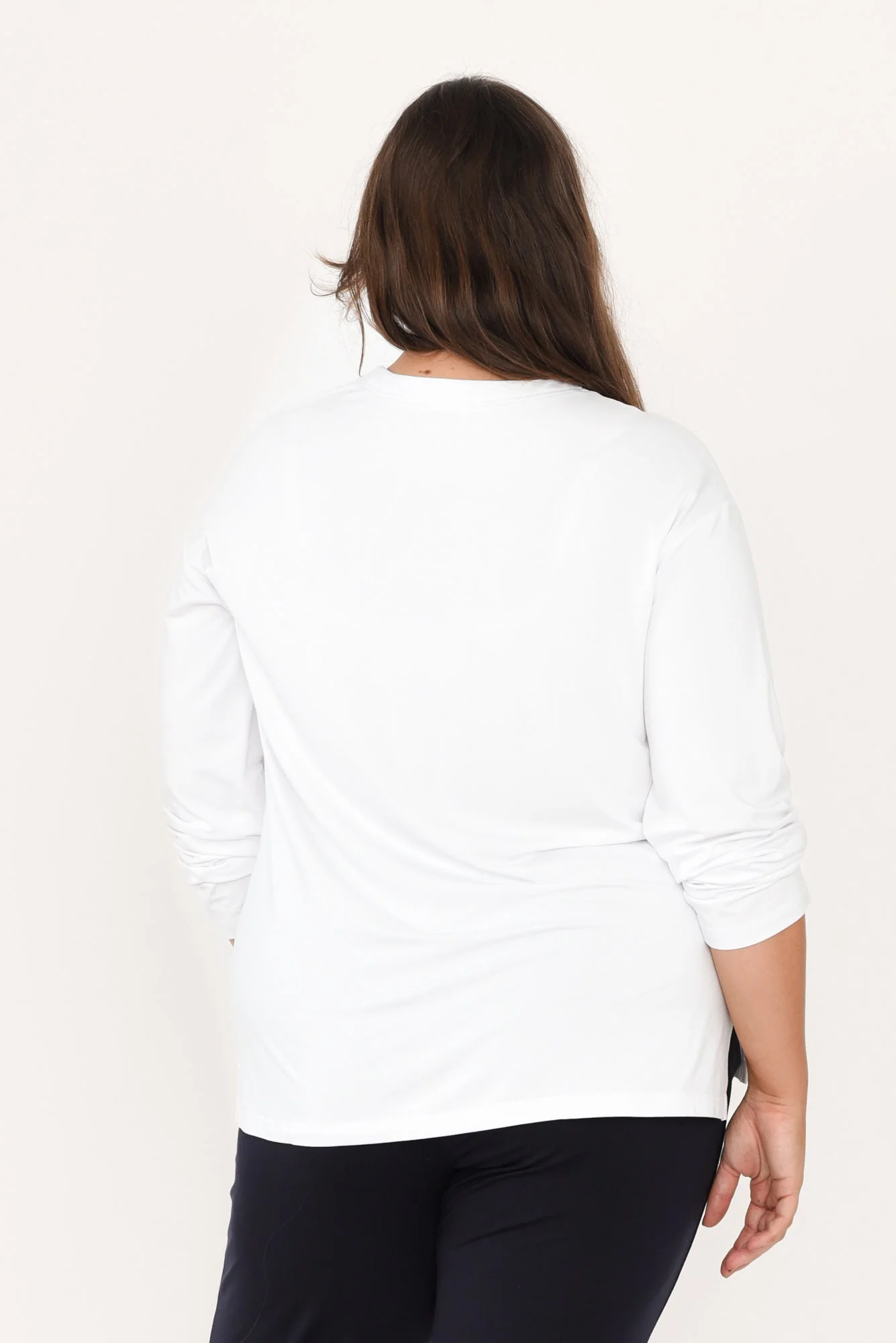 Braxton White Bamboo Long Sleeve Top - Image 10