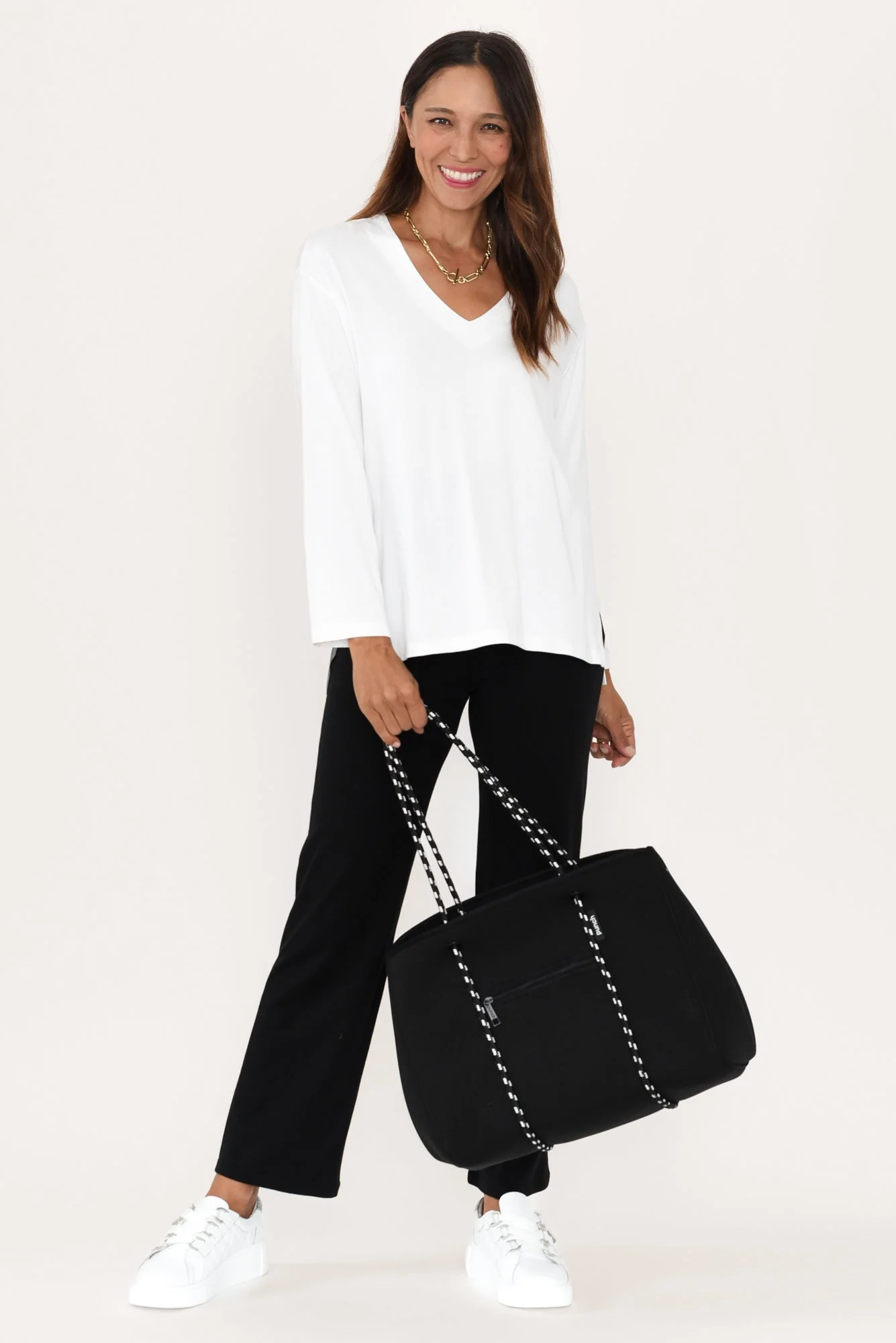 Braxton White Bamboo Long Sleeve Top - Image 2