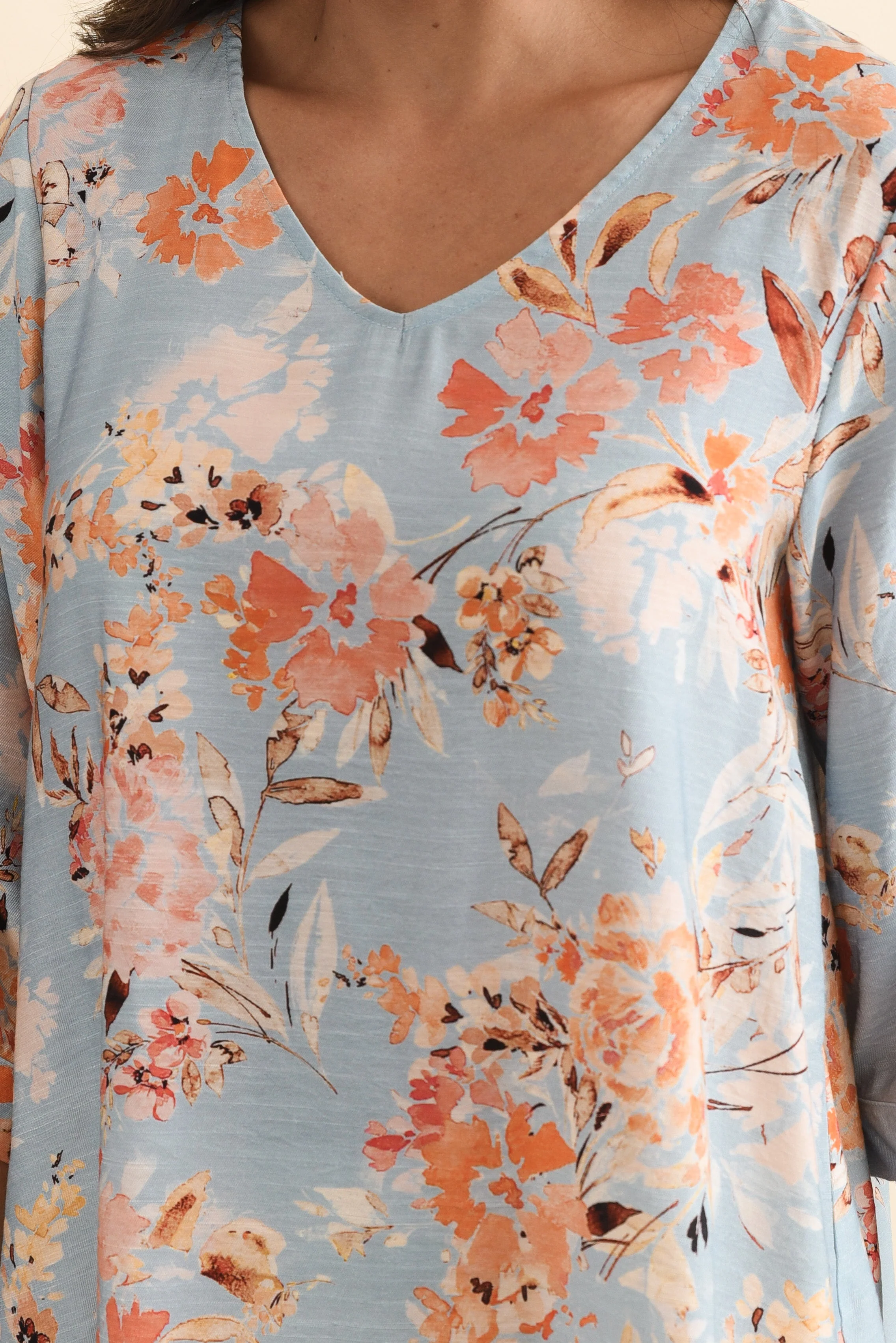Breanne Blue Garden Button Top - Image 5