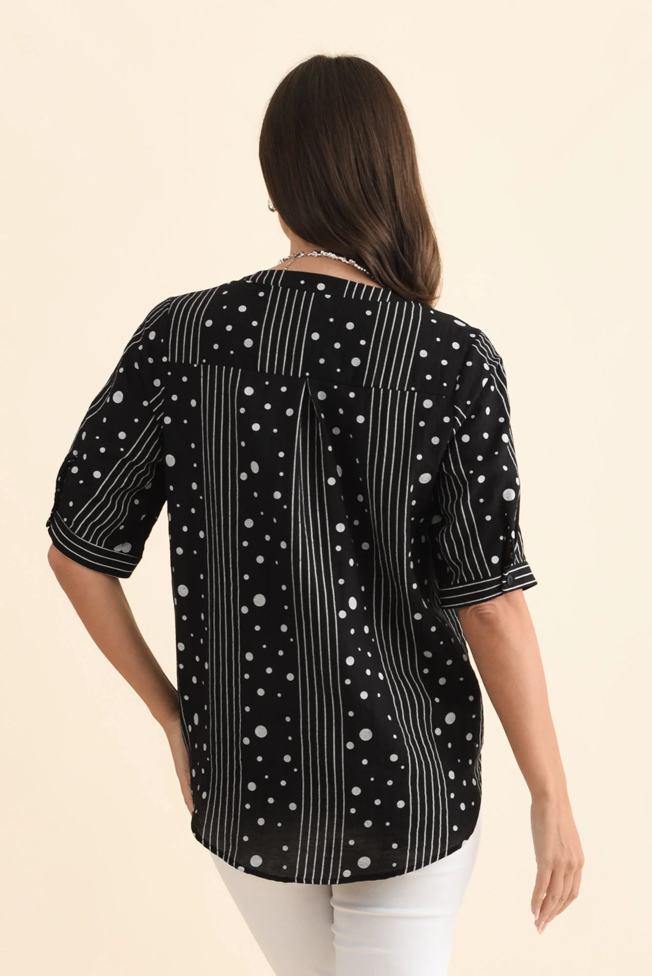 Breigh Black Geo V Neck Top - Image 4
