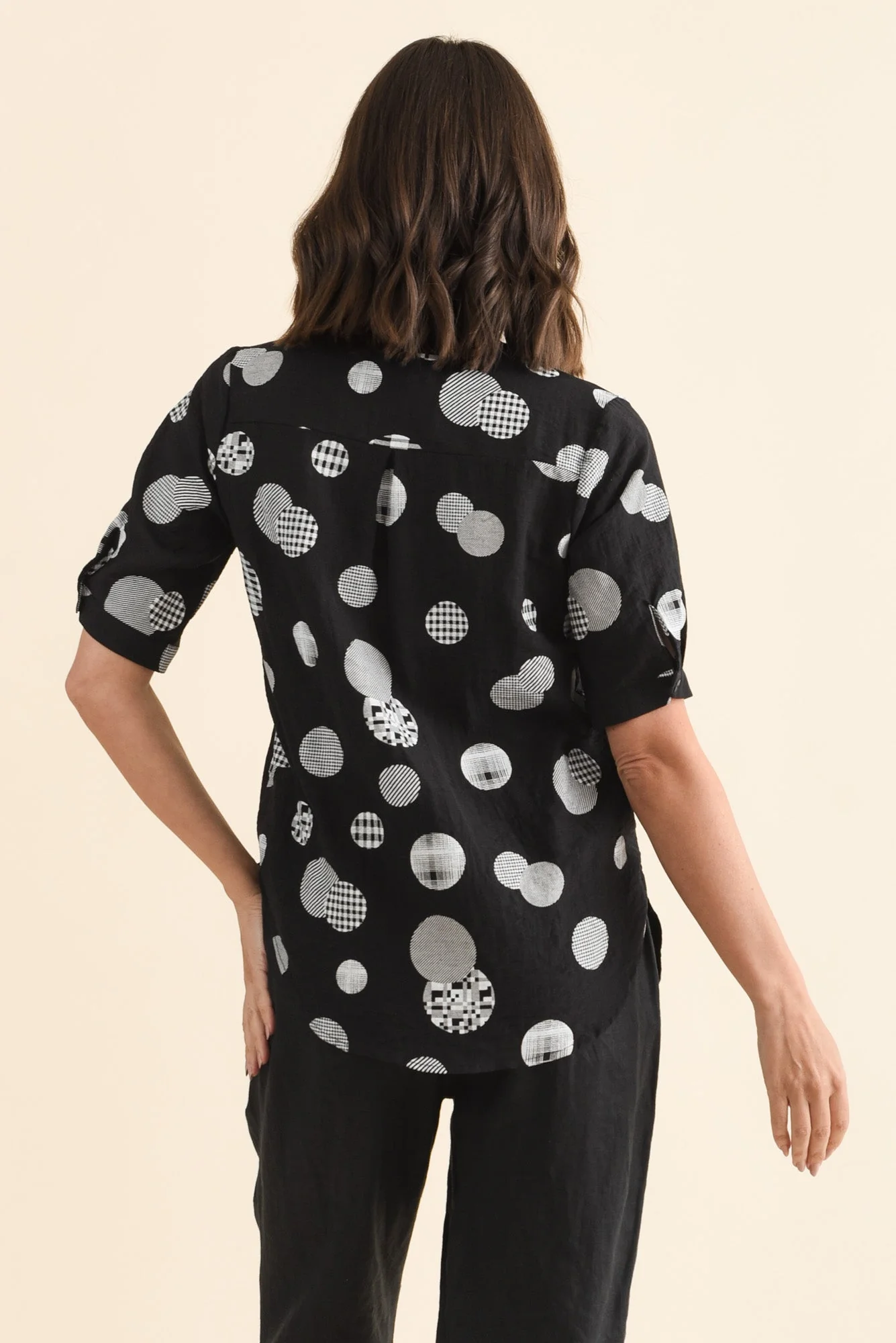 Breigh Black Spot V Neck Top - Image 4