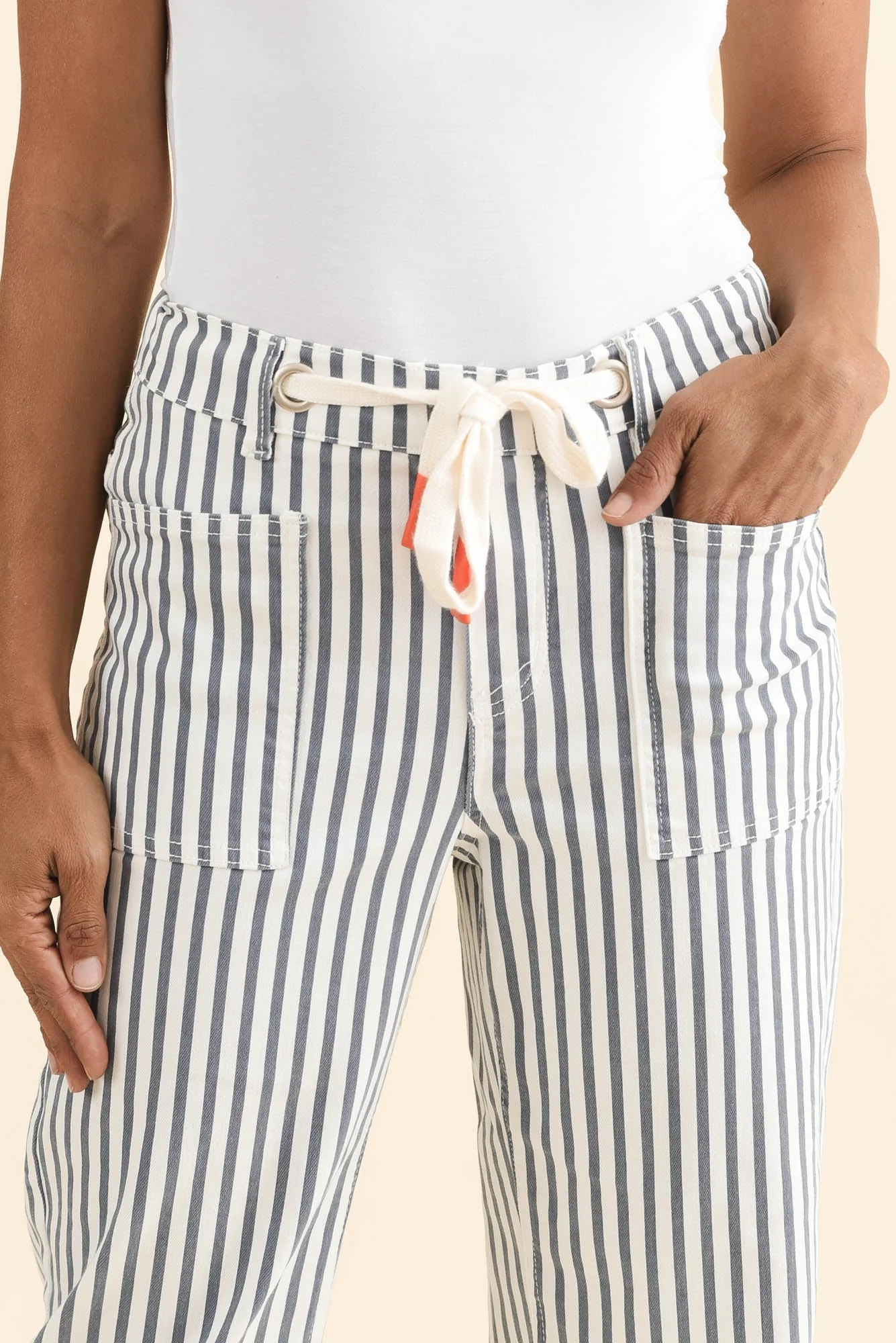 Breslin Blue Stripe Barrel Jeans - Image 6