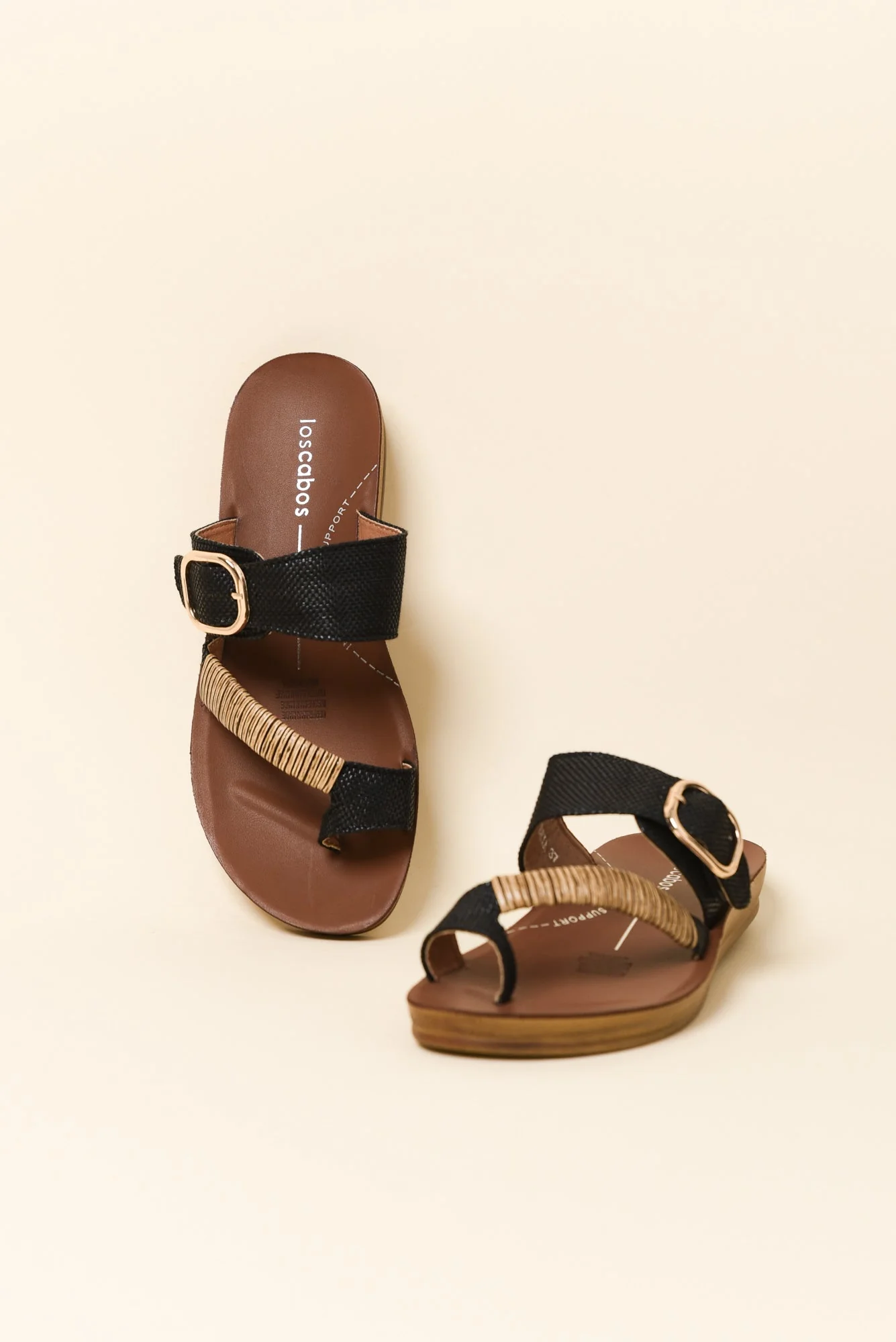 Bria Black Raffia Slide - Image 2