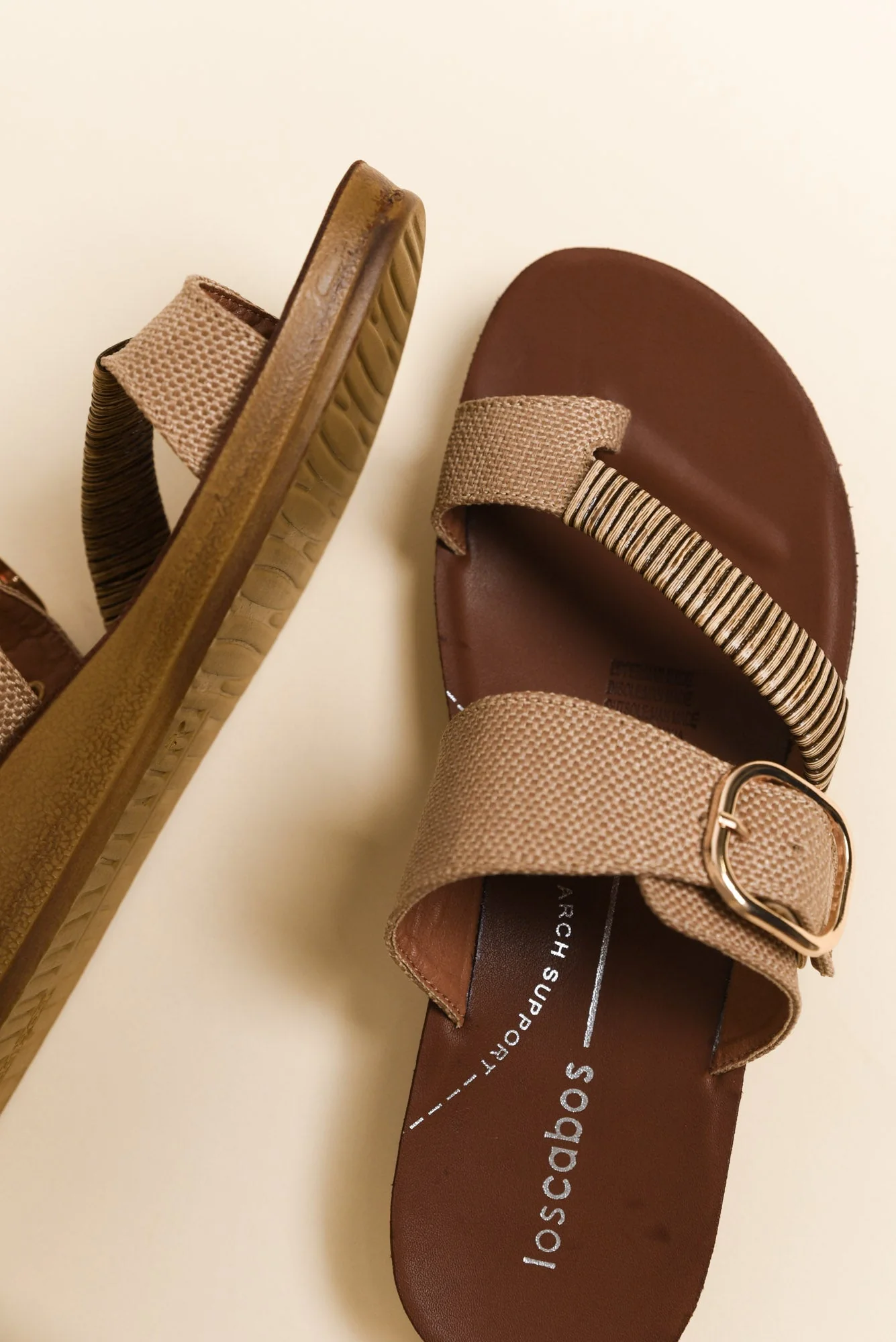 Bria Caramel Raffia Slide - Image 4