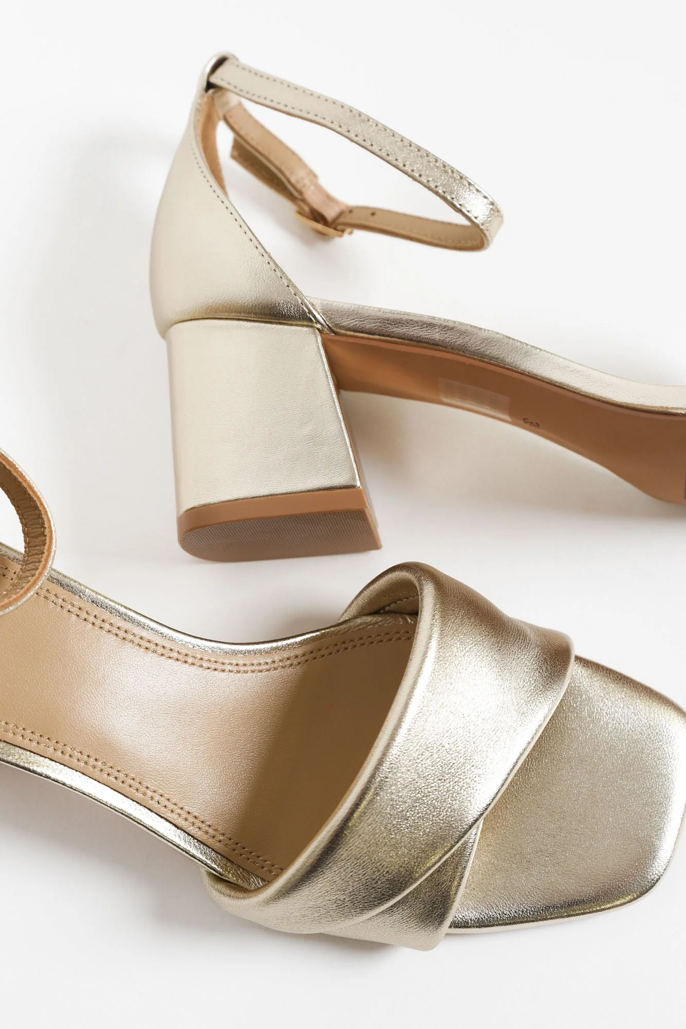 Britt Gold Leather Heel - Image 6